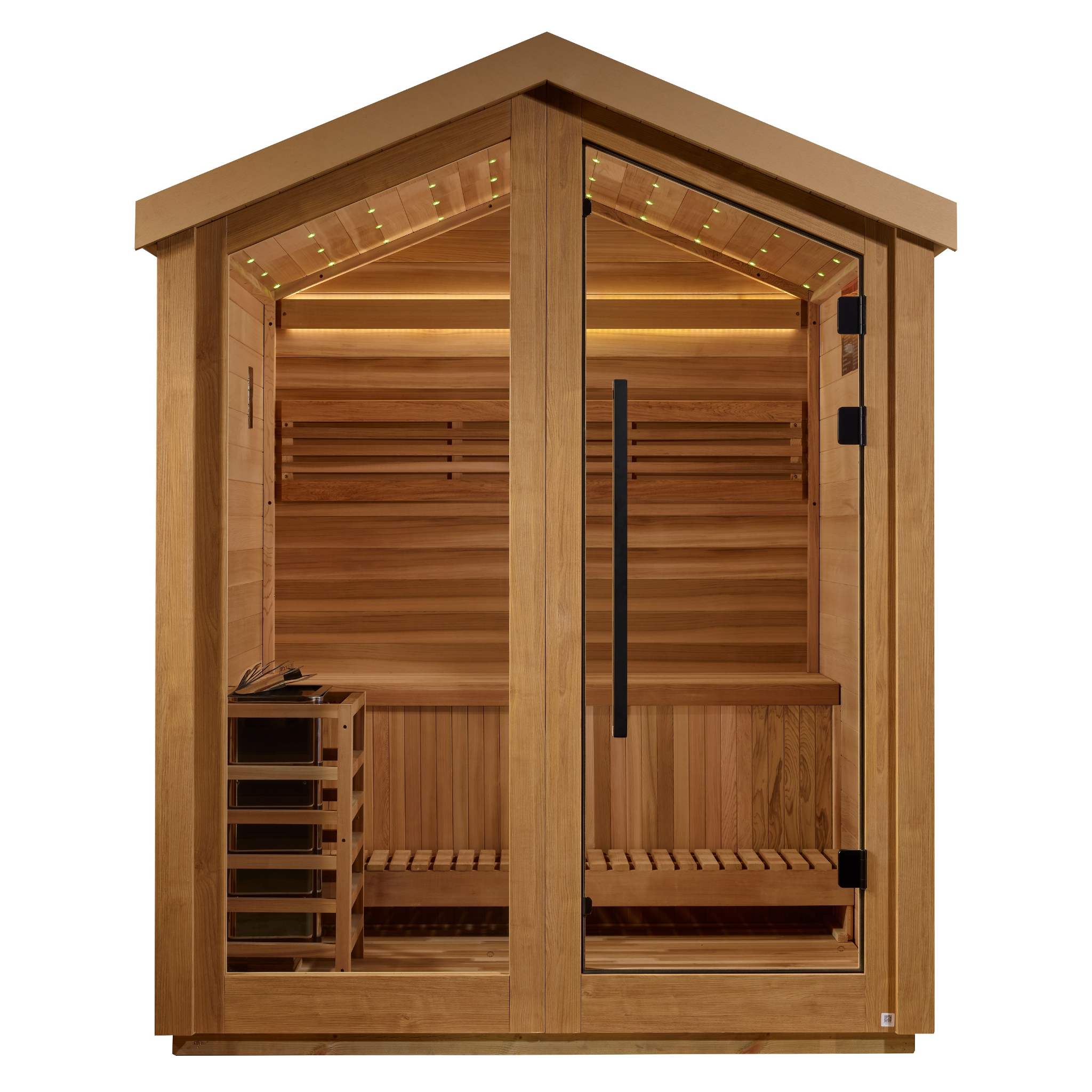 Golden Designs Savonlinna 3 Person Outdoor Traditional Sauna | Canadian Red Cedar Interior | SKU: GDI-8503-01