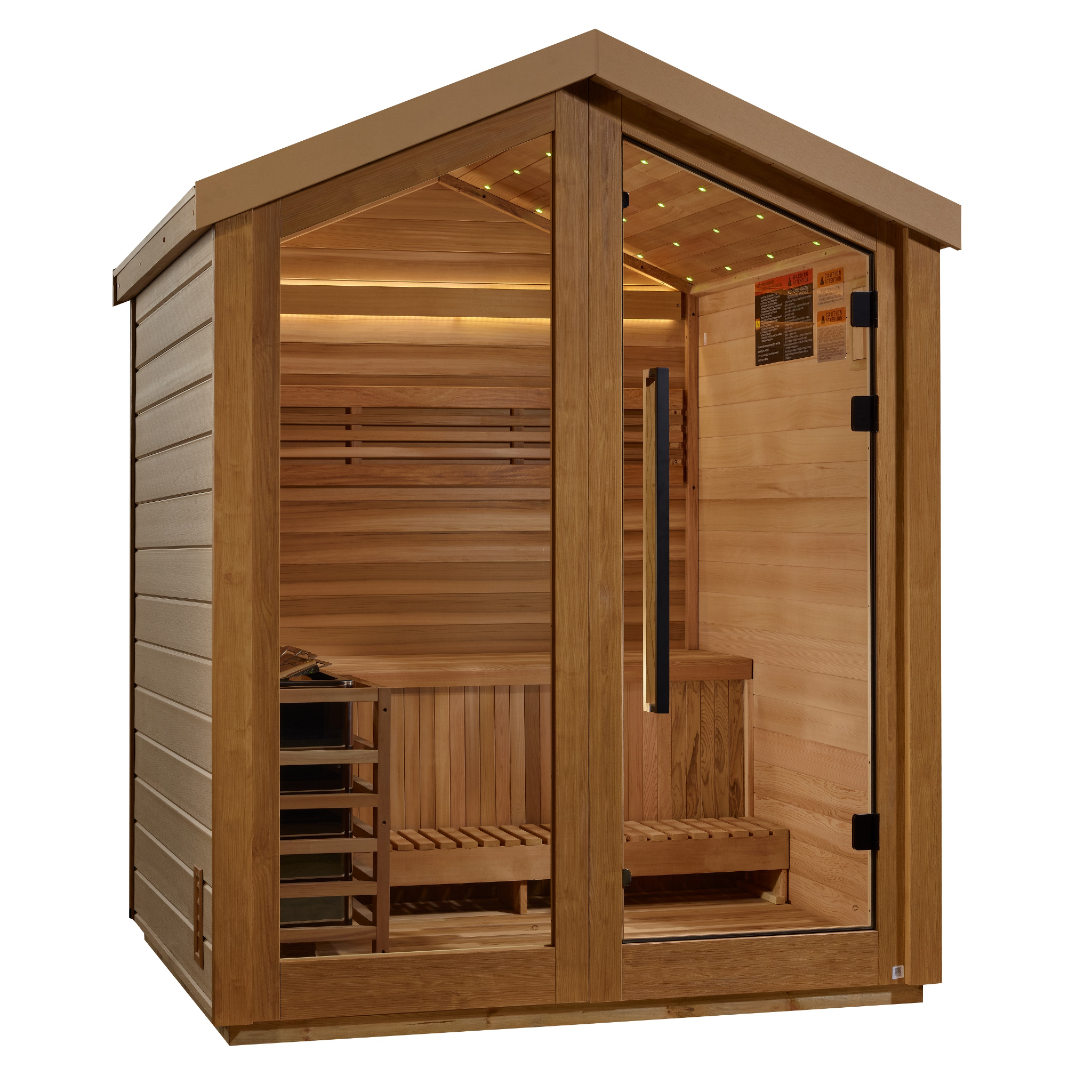 Golden Designs Savonlinna 3 Person Outdoor Traditional Sauna | Canadian Red Cedar Interior | SKU: GDI-8503-01