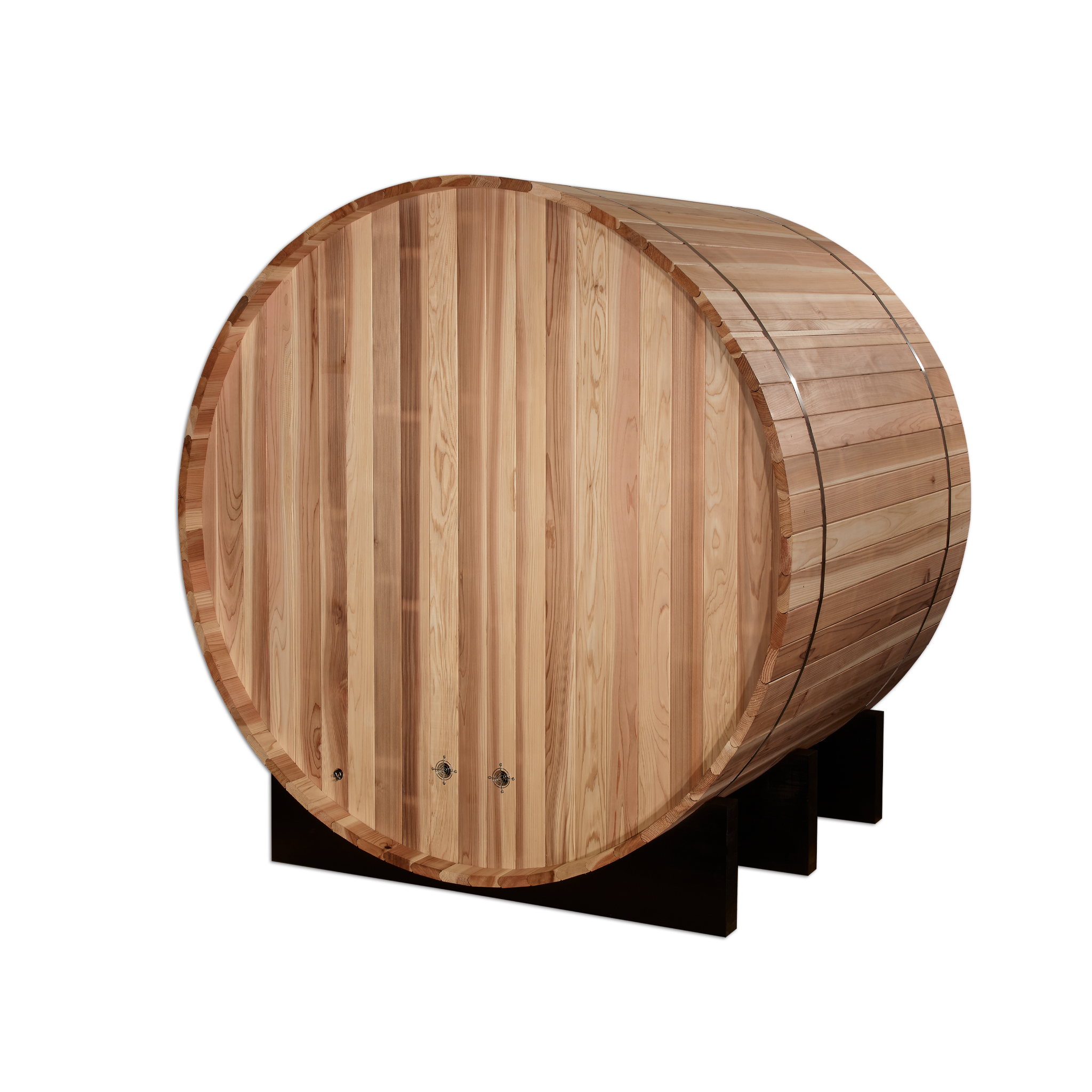 Golden Designs St. Moritz 2 Person Outdoor Barrel Traditional Sauna, Pacific Premium Cedar, Bronze Privacy Glass, GDI-B002-01