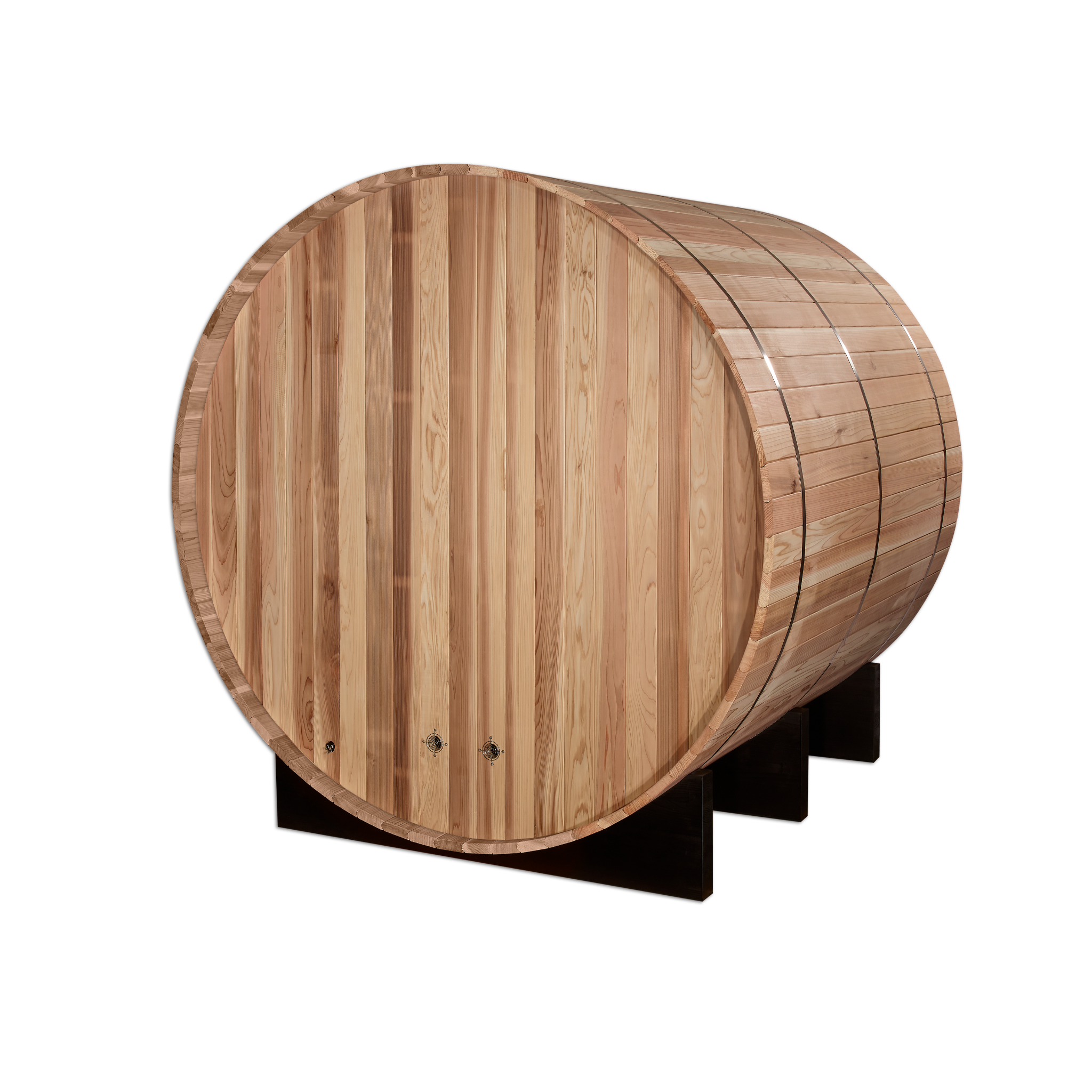 Golden Designs Arosa 4 Person Outdoor Barrel Traditional Sauna, Pacific Premium Cedar, Bronze Privacy Glass, GDI-B004-01