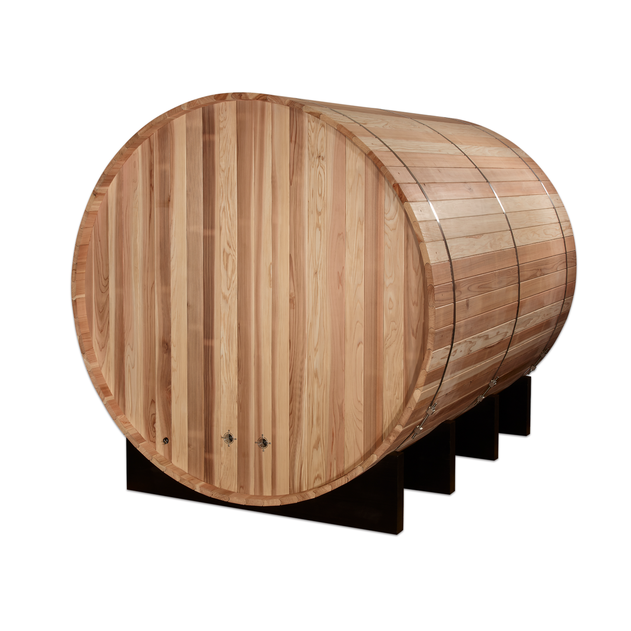 Golden Designs Klosters 6 Person Outdoor Barrel Traditional Sauna, Pacific Premium Cedar, Bronze Privacy Glass, GDI-B006-01