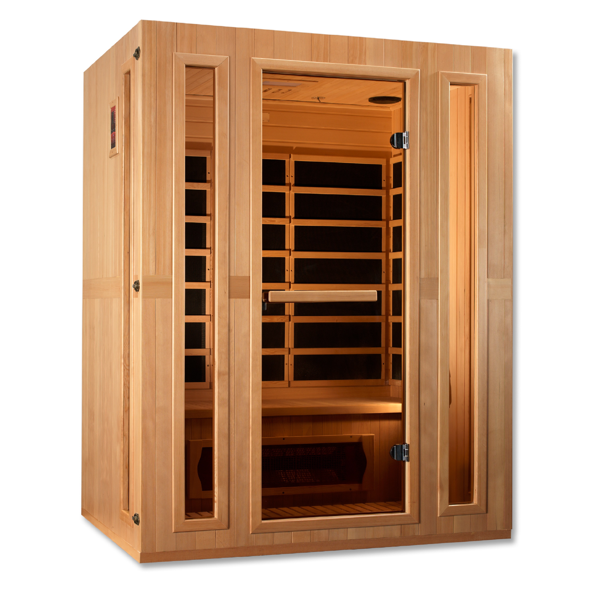 Maxxus 3-Person Full Spectrum Near Zero EMF Infrared Sauna, Canadian Hemlock, PureTech™, Bluetooth Audio, Chromotherapy Lighting, MX-LS3-01