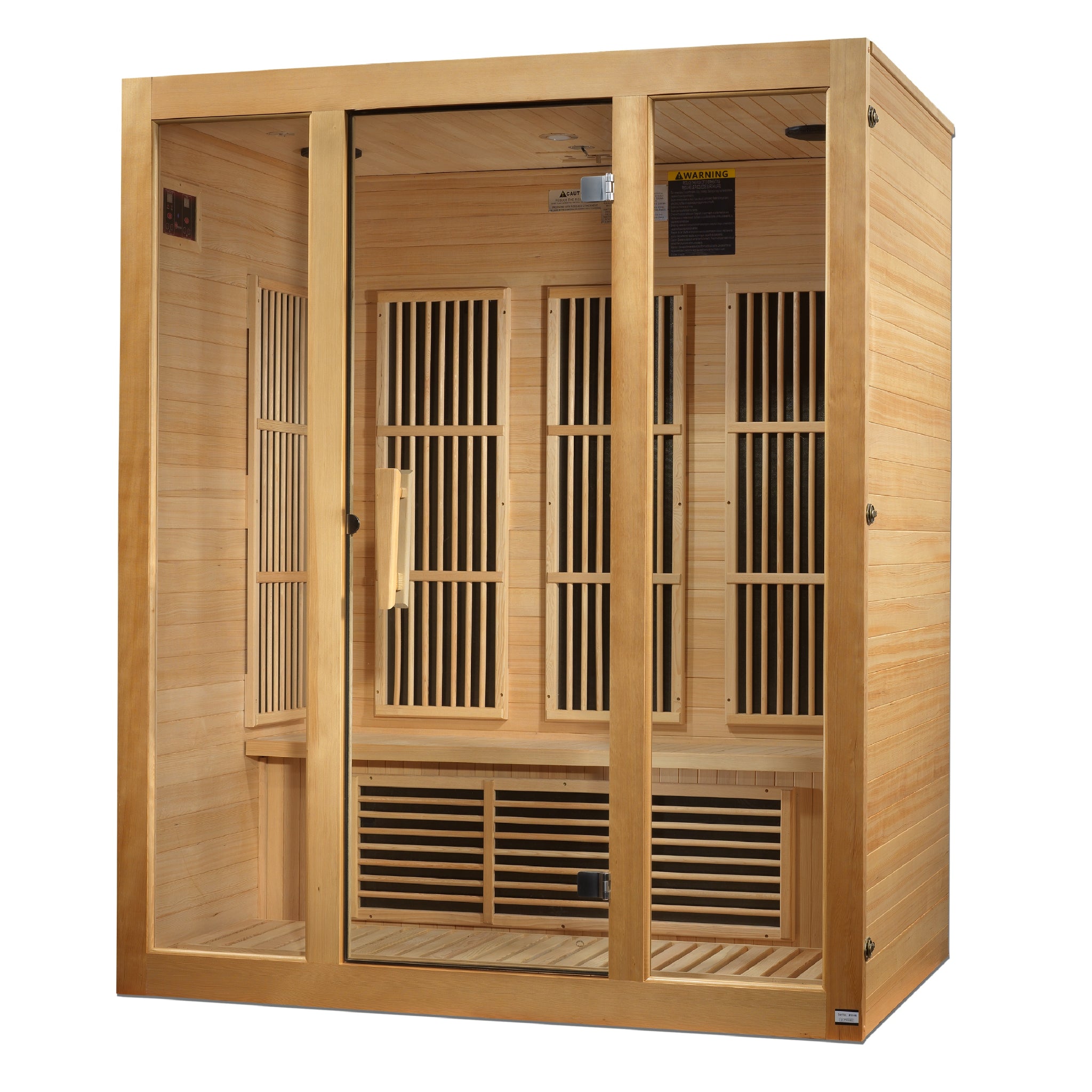 Maxxus Bellevue 3-Person Low EMF FAR Infrared Sauna, Canadian Hemlock, Bluetooth Audio, Chromotherapy Lighting, MX-J306-01