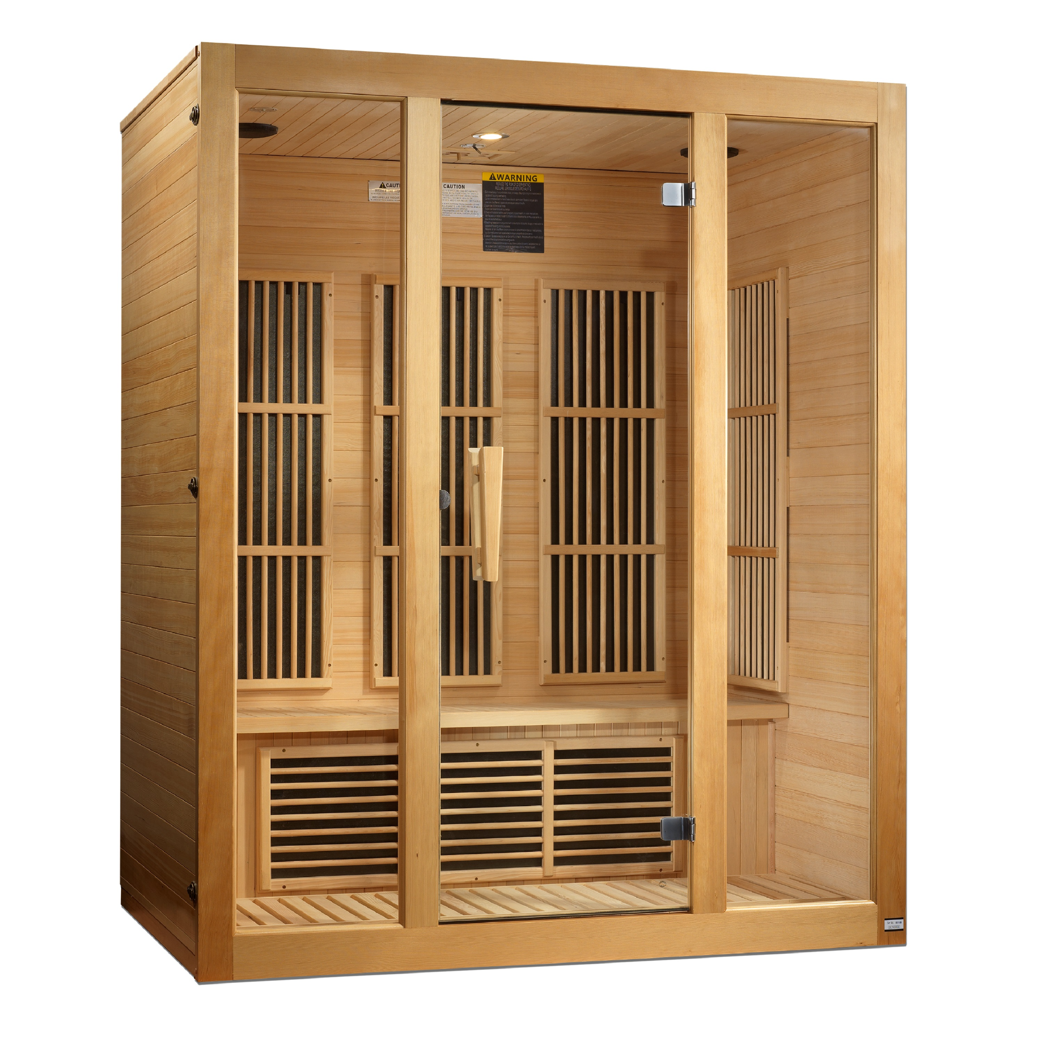 Maxxus 3-Person Near Zero EMF FAR Infrared Sauna, Canadian Hemlock, Bronze Glass, MX-K306-01-ZF
