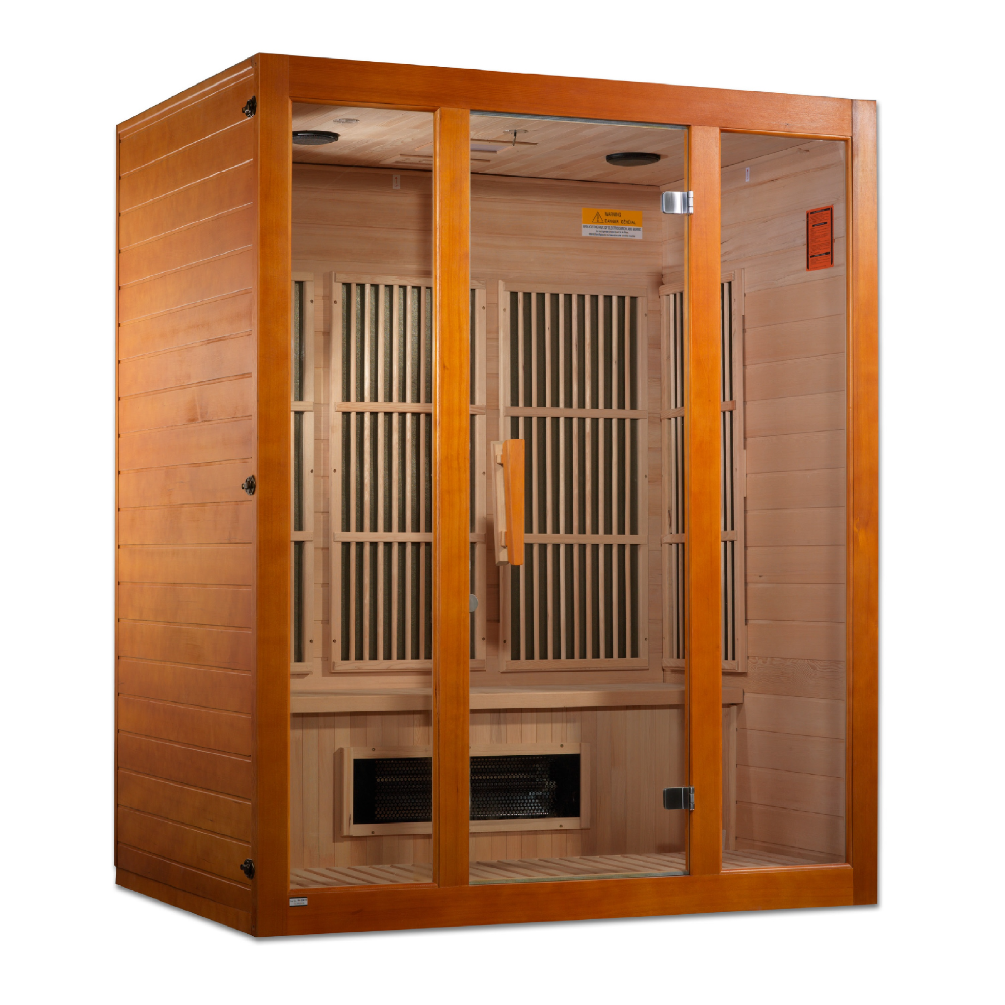 Maxxus 3-Person Full Spectrum Near Zero EMF Infrared Sauna, Canadian Hemlock, PureTech™, Bluetooth Audio, Chromotherapy Lighting, MX-J306-02S
