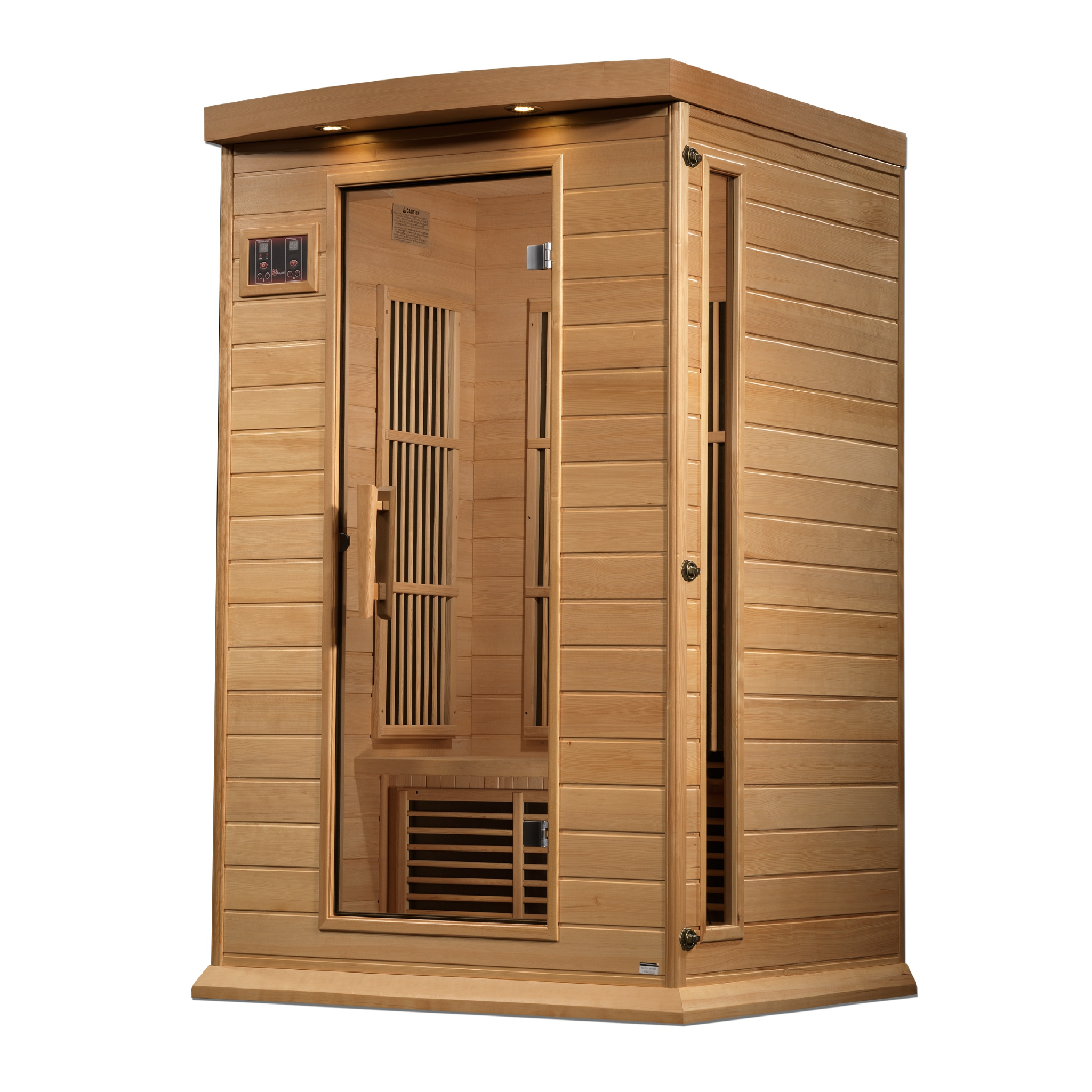 Maxxus 2-Person Near Zero EMF FAR Infrared Sauna, Canadian Hemlock, Bronze Glass, MX-K206-01-ZF HEM