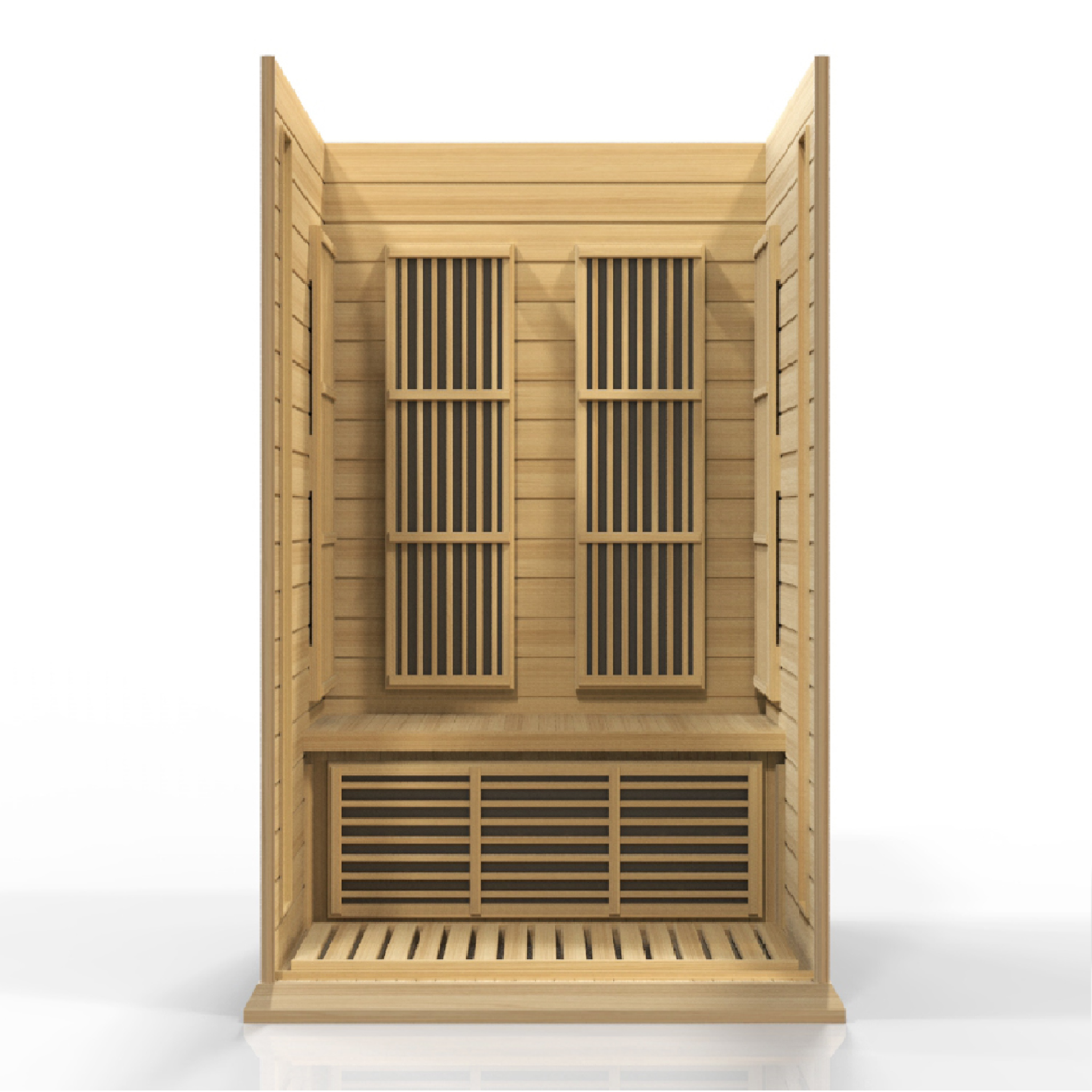 Maxxus 2-Person Low EMF FAR Infrared Sauna, Canadian Hemlock, Bronze Tinted Glass, Bluetooth Audio, Chromotherapy Lighting, MX-K206-01