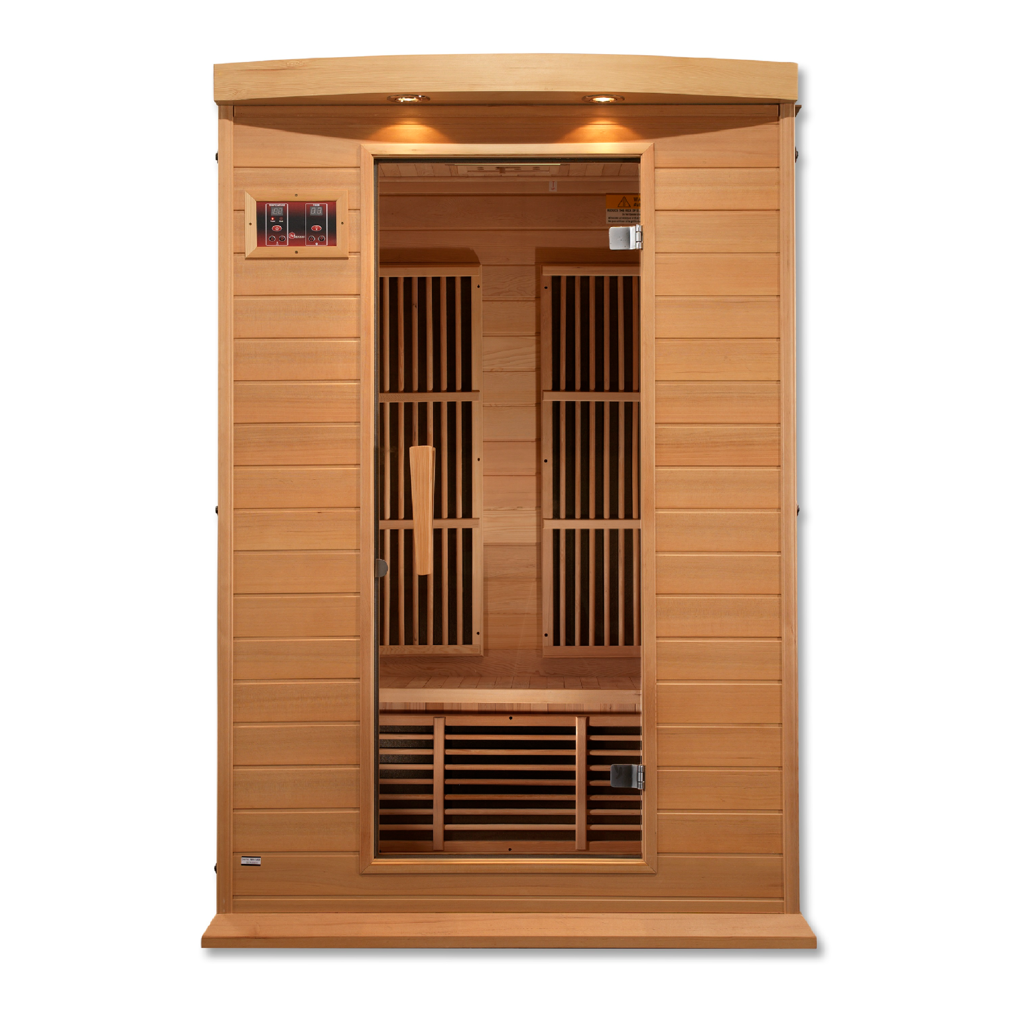Maxxus 2-Person Low EMF FAR Infrared Sauna, Canadian Hemlock, Bronze Tinted Glass, Bluetooth Audio, Chromotherapy Lighting, MX-K206-01