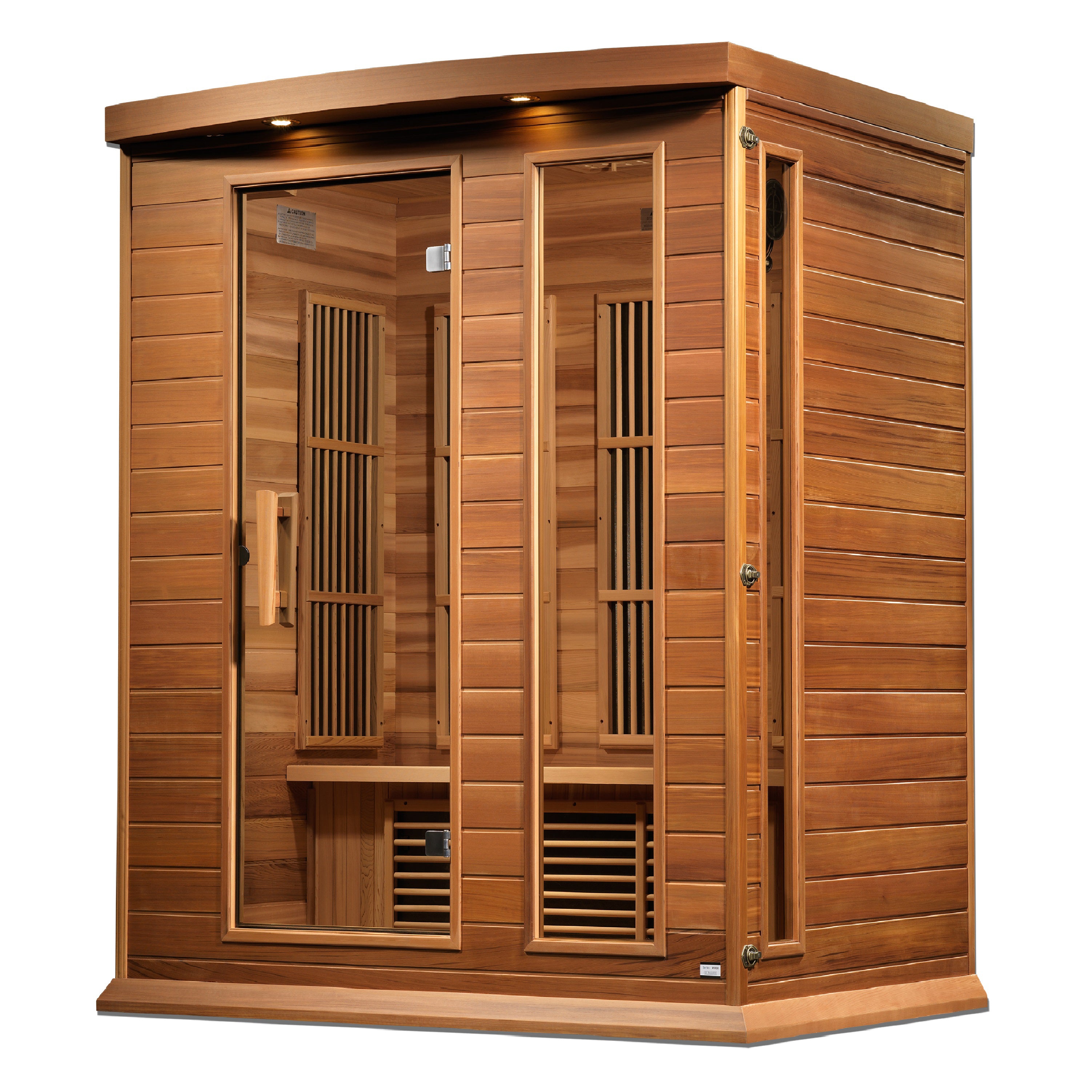 Maxxus Red Cedar 3-Person Low EMF FAR Infrared Sauna, Canadian Red Cedar, Bronze Glass, MX-K306-01 CED