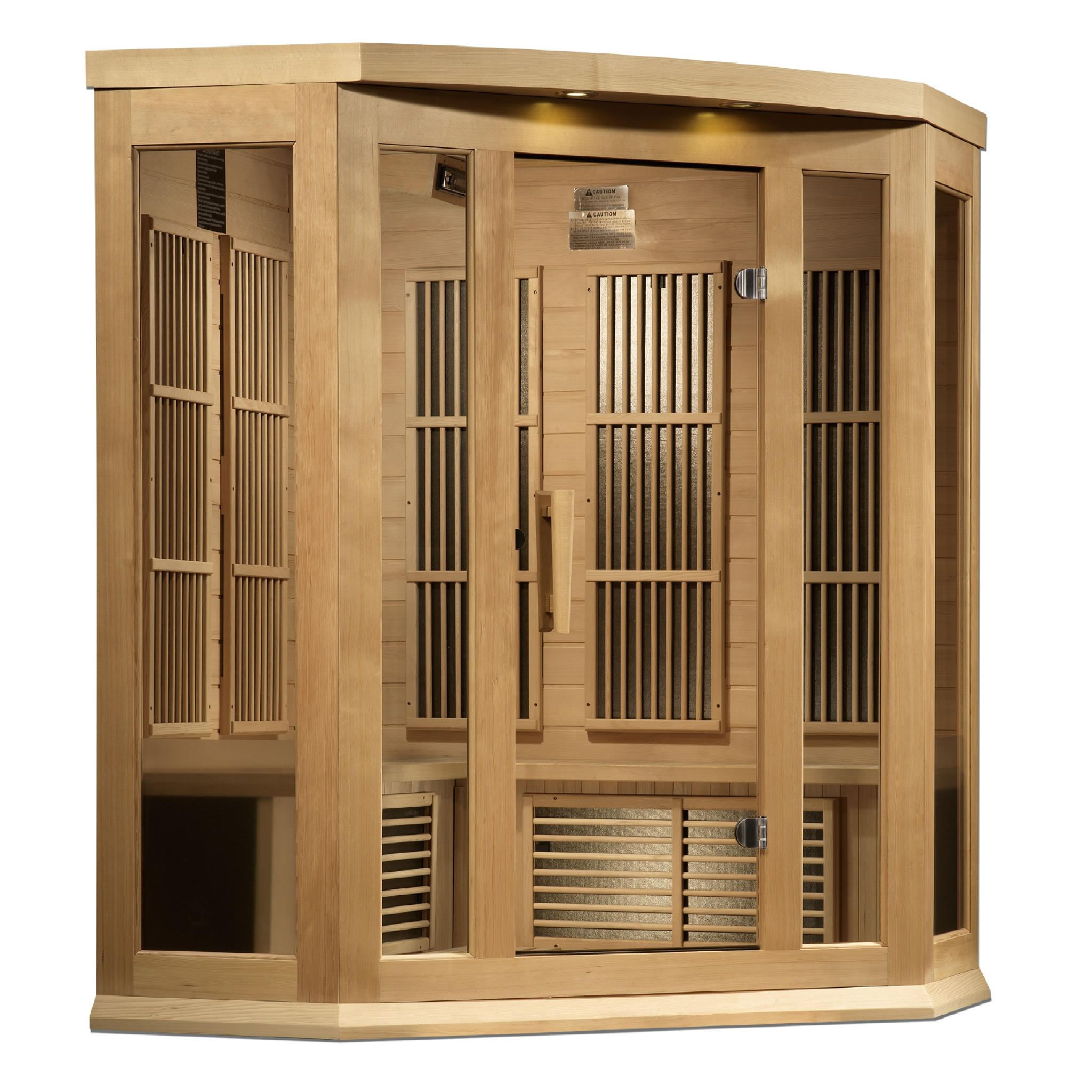 Maxxus 3-Person Corner Near Zero EMF FAR Infrared Sauna, Canadian Hemlock, Bronze Glass, MX-K356-01-ZF