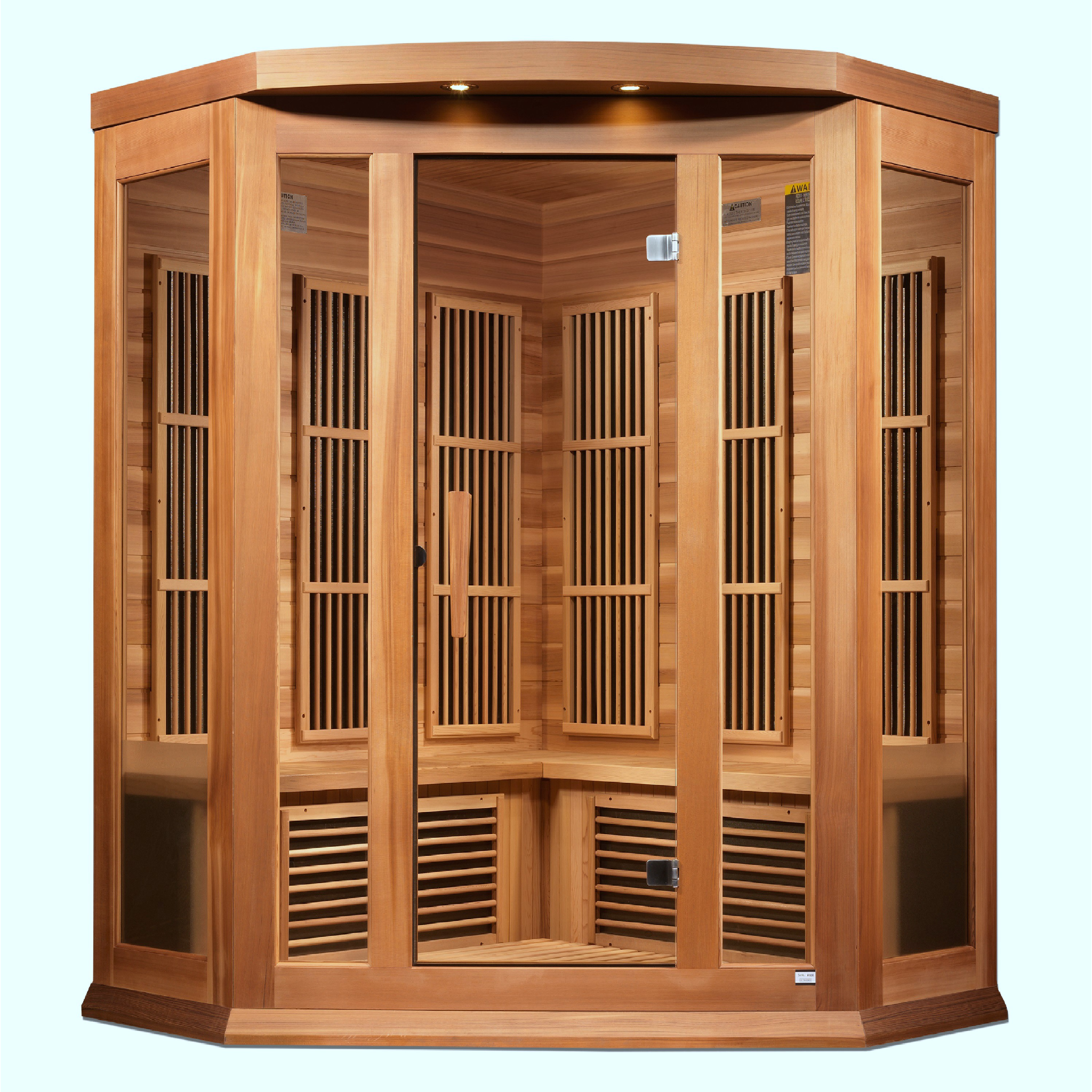 Maxxus Red Cedar 3-Person Corner Low EMF FAR Infrared Sauna, Canadian Red Cedar, Bronze Glass, MX-K356-01 CED