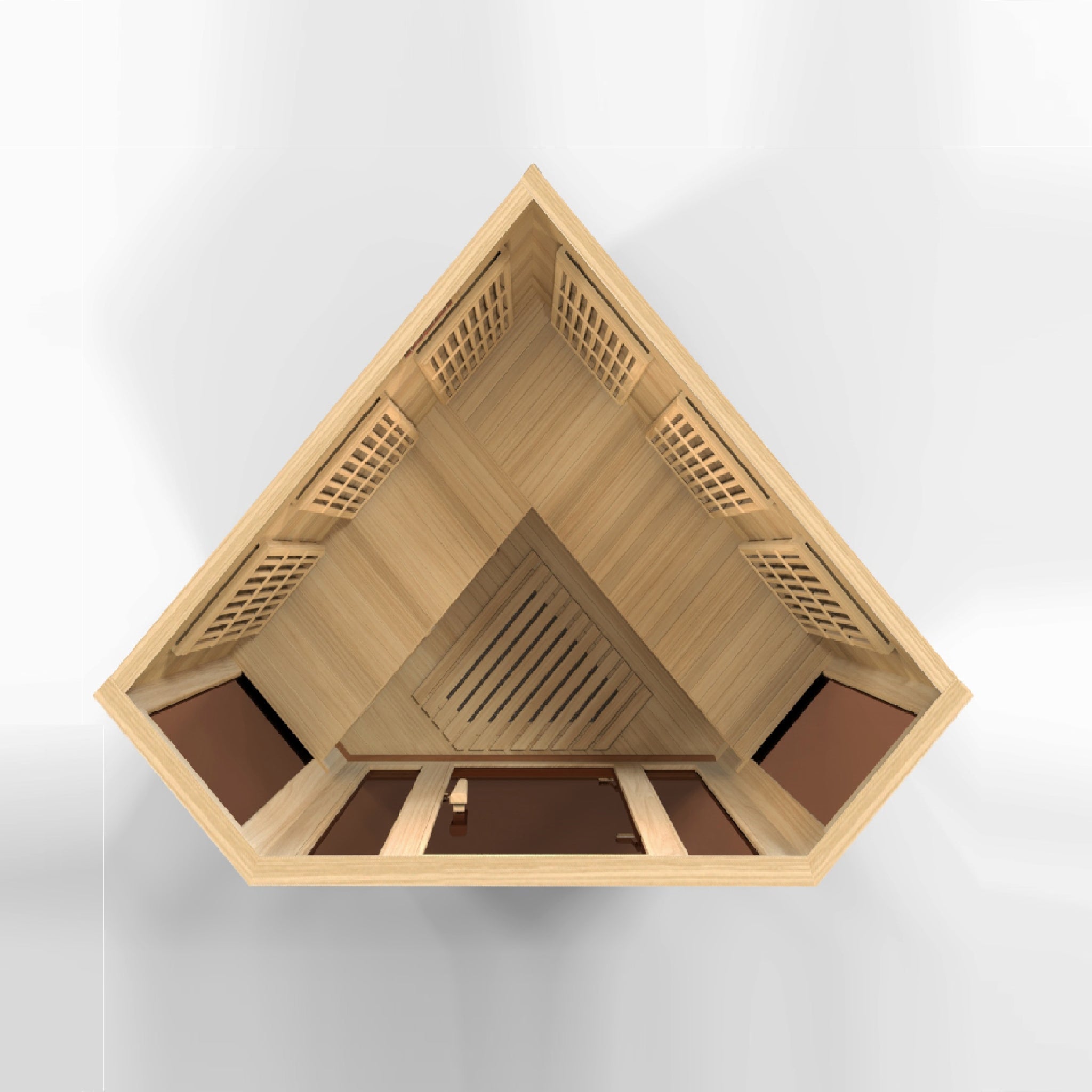 Maxxus 3 Person Corner Low EMF FAR Infrared Sauna, Canadian Hemlock, Indoor, MX-K356-01