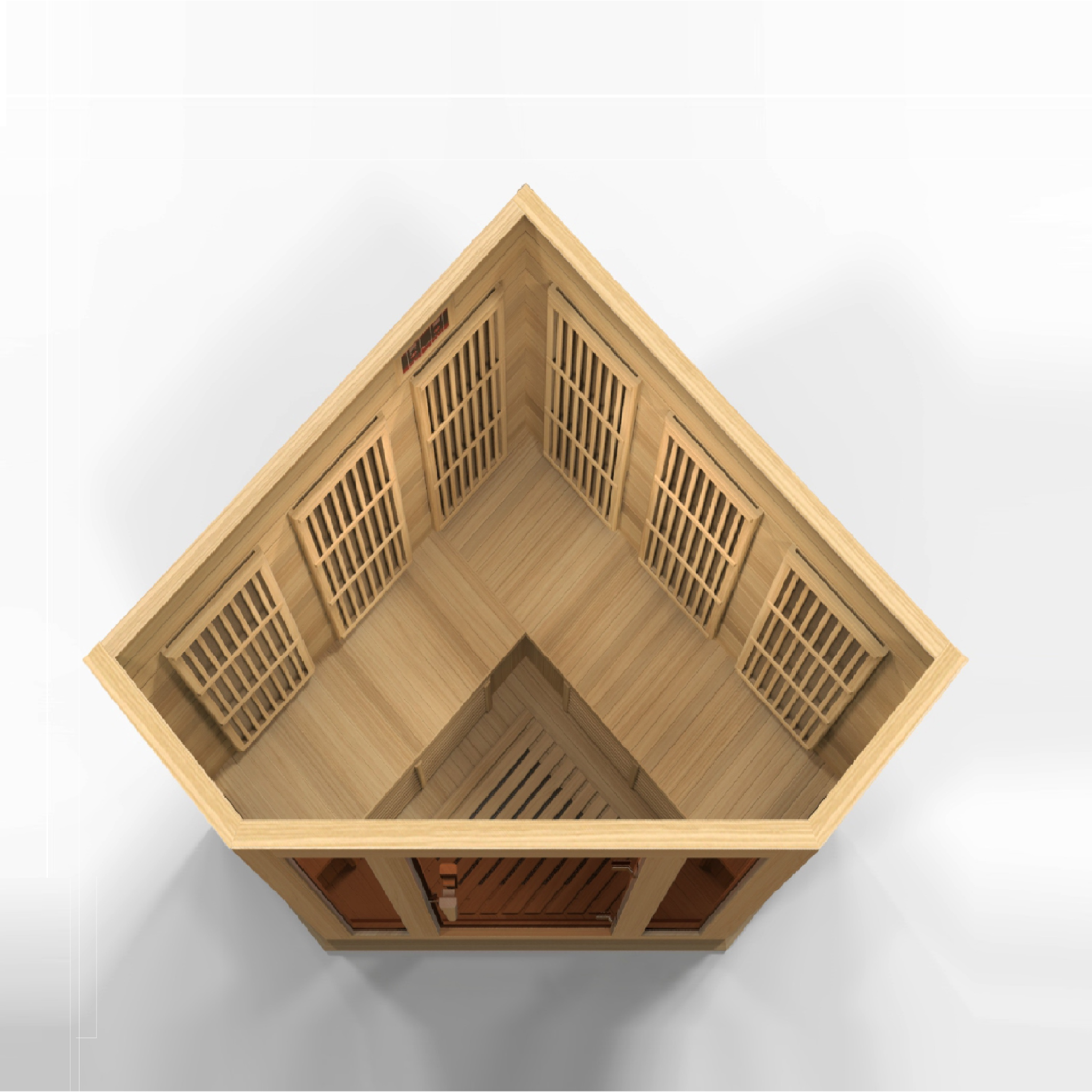 Maxxus 3 Person Corner Low EMF FAR Infrared Sauna, Canadian Hemlock, Indoor, MX-K356-01