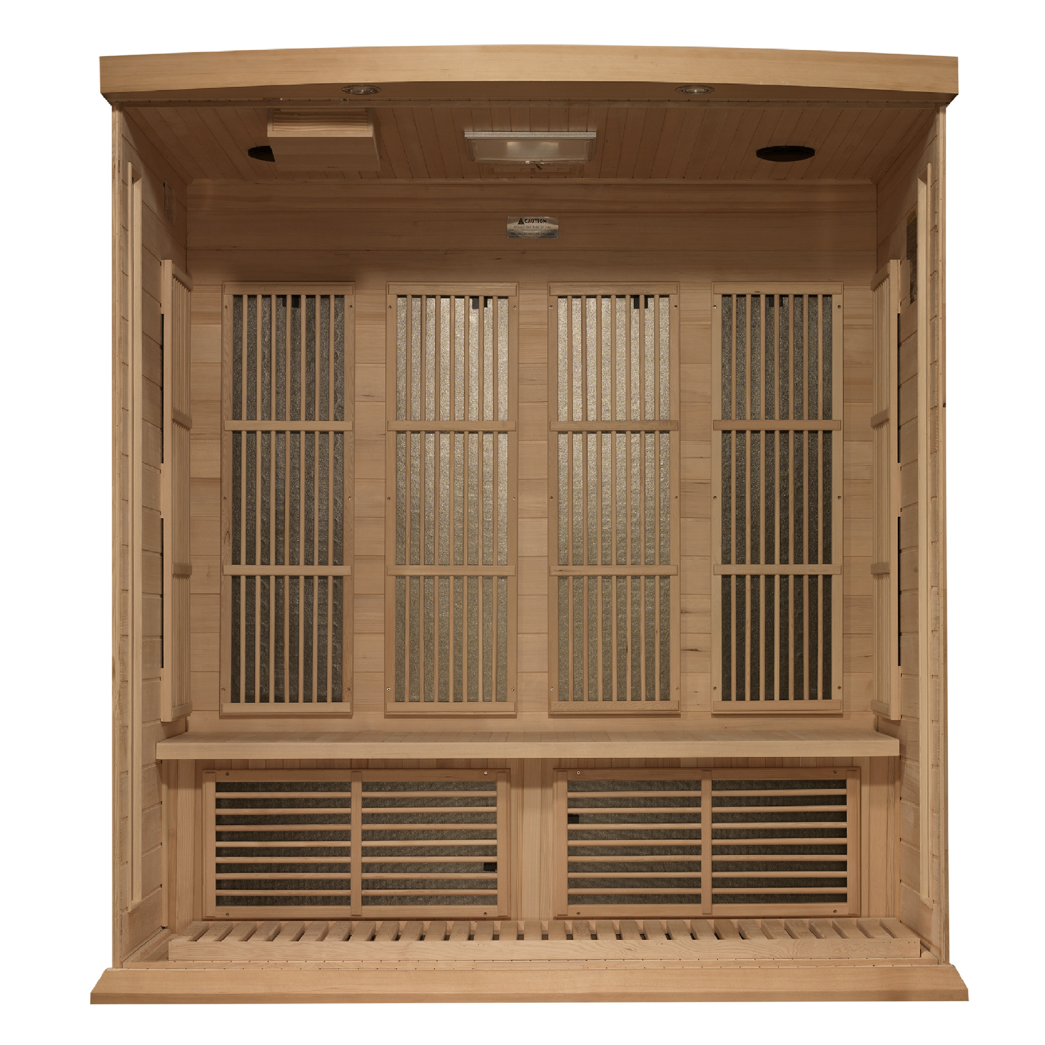 Maxxus 4-Person Near Zero EMF FAR Infrared Sauna, Canadian Hemlock, Bronze Glass, MX-K406-01-ZF