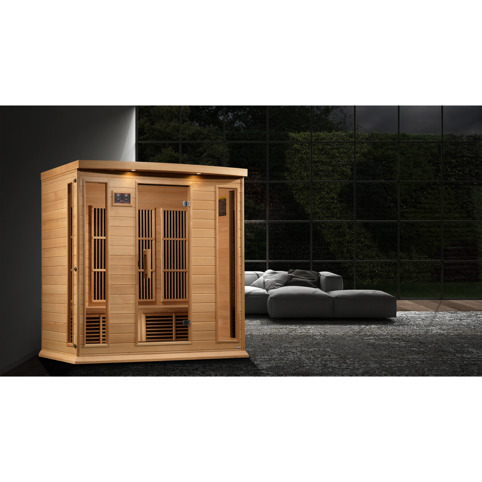 Maxxus 4-Person Near Zero EMF FAR Infrared Sauna, Canadian Hemlock, Bronze Glass, MX-K406-01-ZF