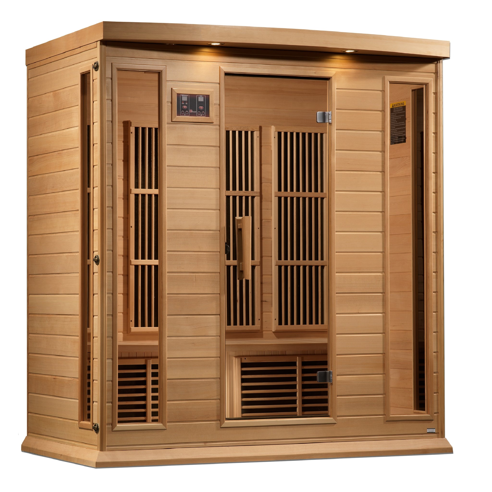 Maxxus 4-Person Near Zero EMF FAR Infrared Sauna, Canadian Hemlock, Bronze Glass, MX-K406-01-ZF