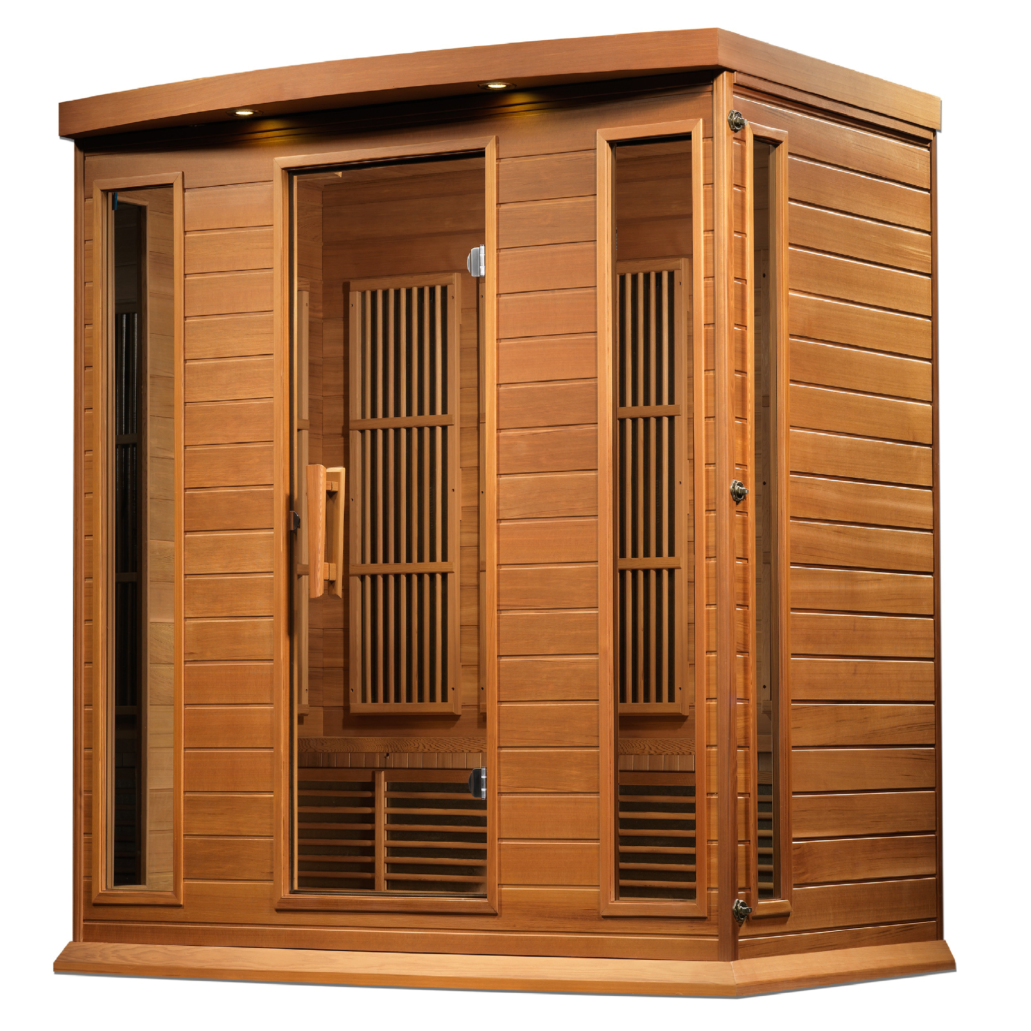 Maxxus Red Cedar 4-Person Low EMF FAR Infrared Sauna, Canadian Red Cedar, Bronze Glass, MX-K406-01 CED