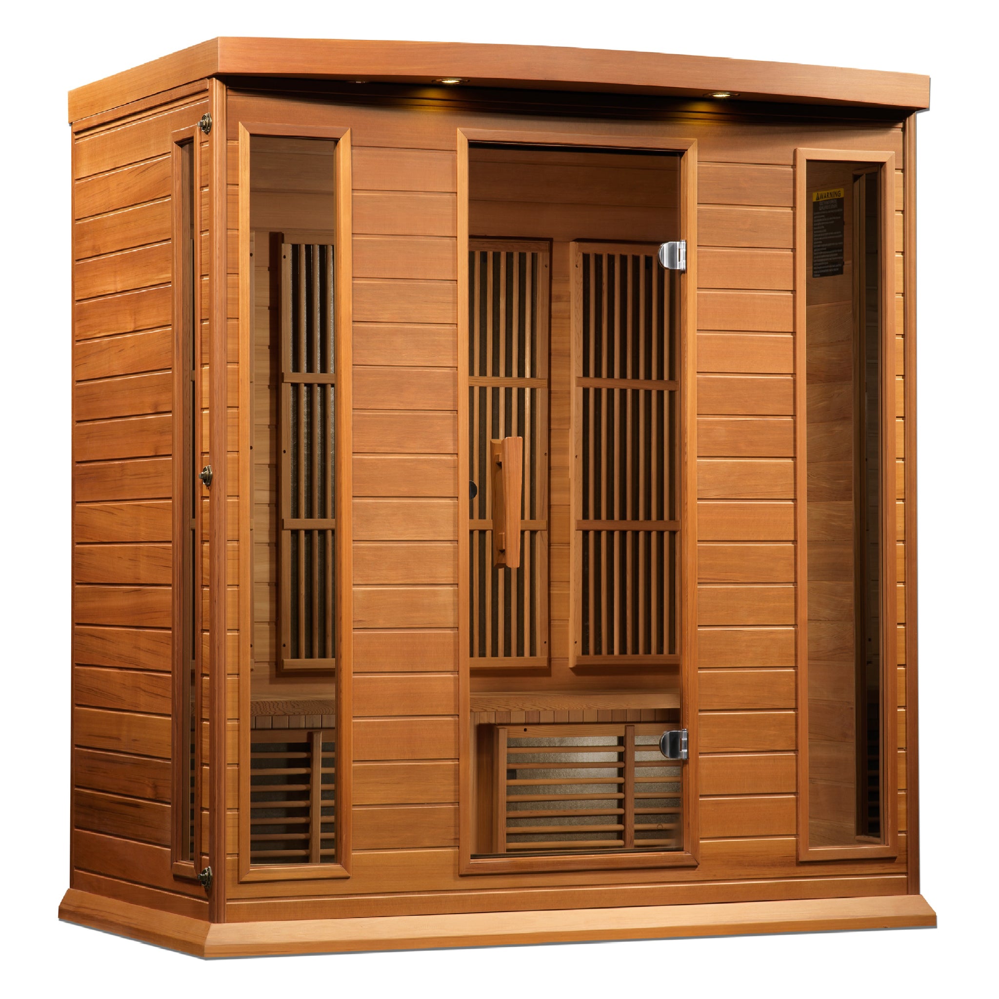 Maxxus Red Cedar 4-Person Near Zero EMF FAR Infrared Sauna, Canadian Red Cedar, Bronze Glass, MX-K406-01-ZF CED