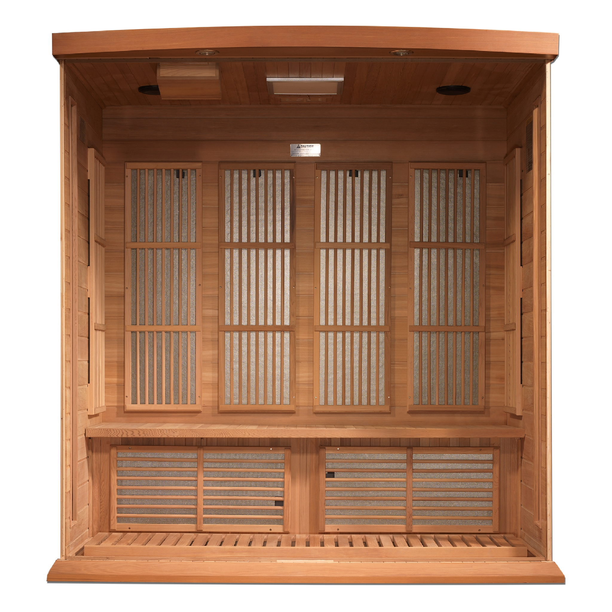 Maxxus Red Cedar 4-Person Near Zero EMF FAR Infrared Sauna, Canadian Red Cedar, Bronze Glass, MX-K406-01-ZF CED