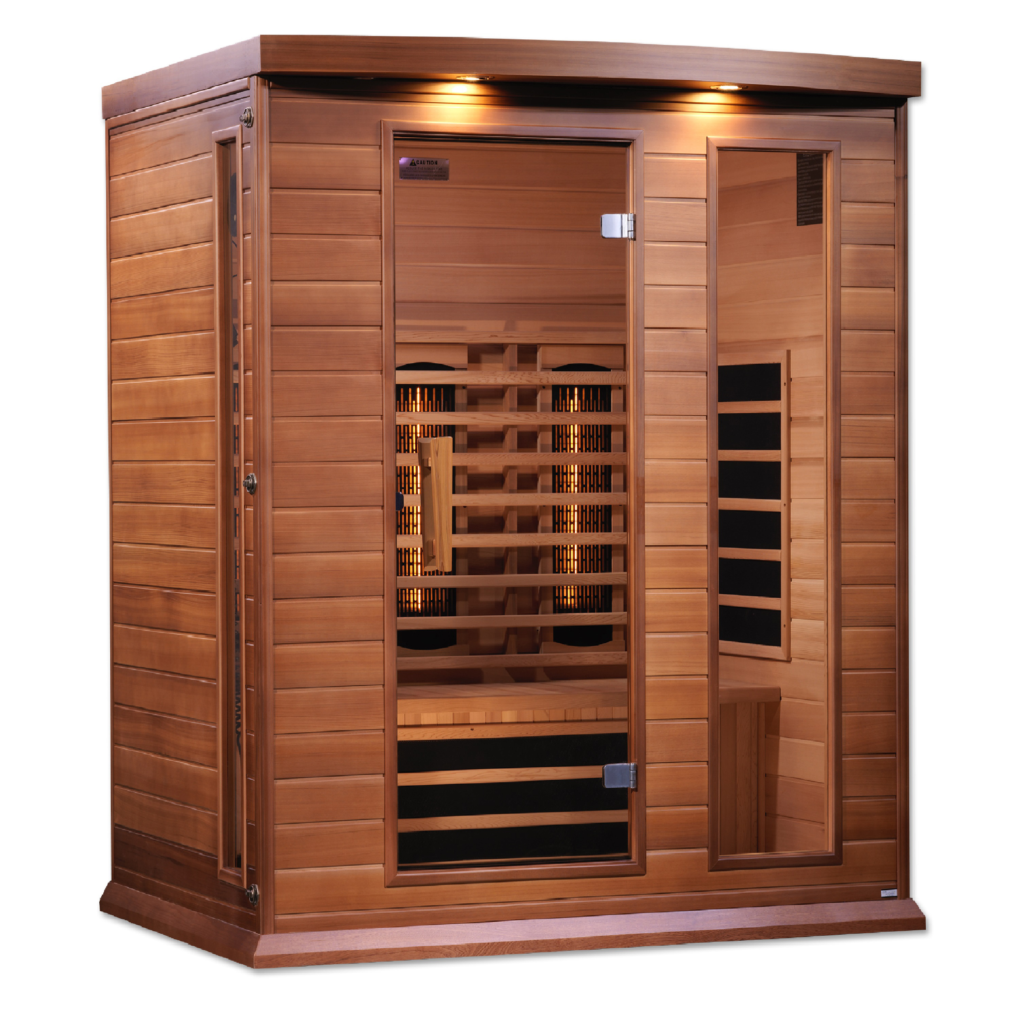 Maxxus Red Cedar 3-Person Full Spectrum Near Zero EMF Infrared Sauna, MX-M306-01-FS CED, FAR IR + Near IR, Red Light Therapy