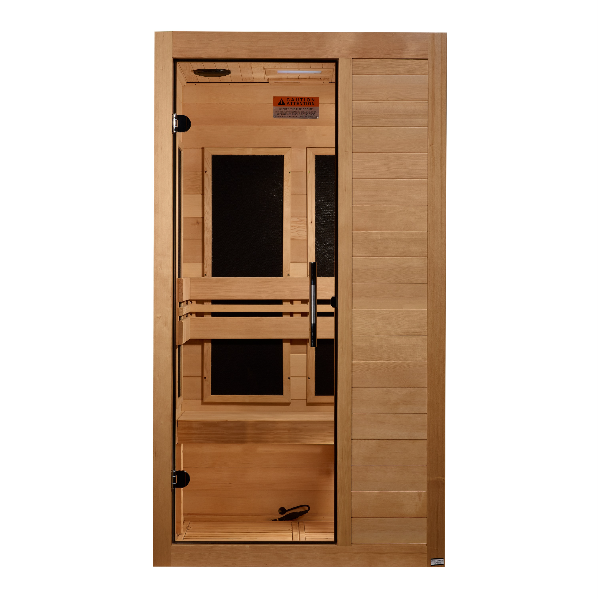 Maxxus S-Line Yoga 1-Person Ultra Low EMF FAR Infrared Sauna, Canadian Hemlock, Bronze Glass, MX-S106-01