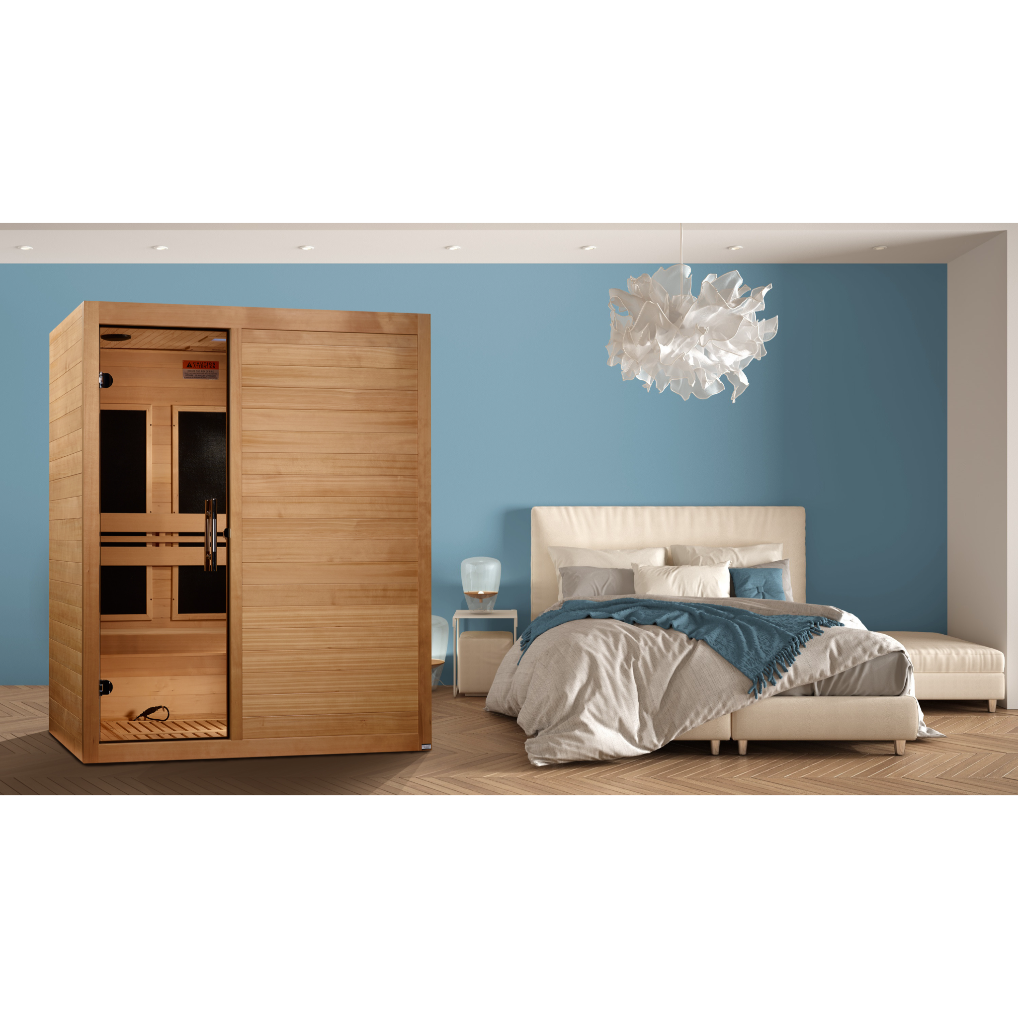Maxxus S-Line Yoga 3-Person Ultra Low EMF FAR Infrared Sauna, Canadian Hemlock, Bronze Glass, MX-S306-01