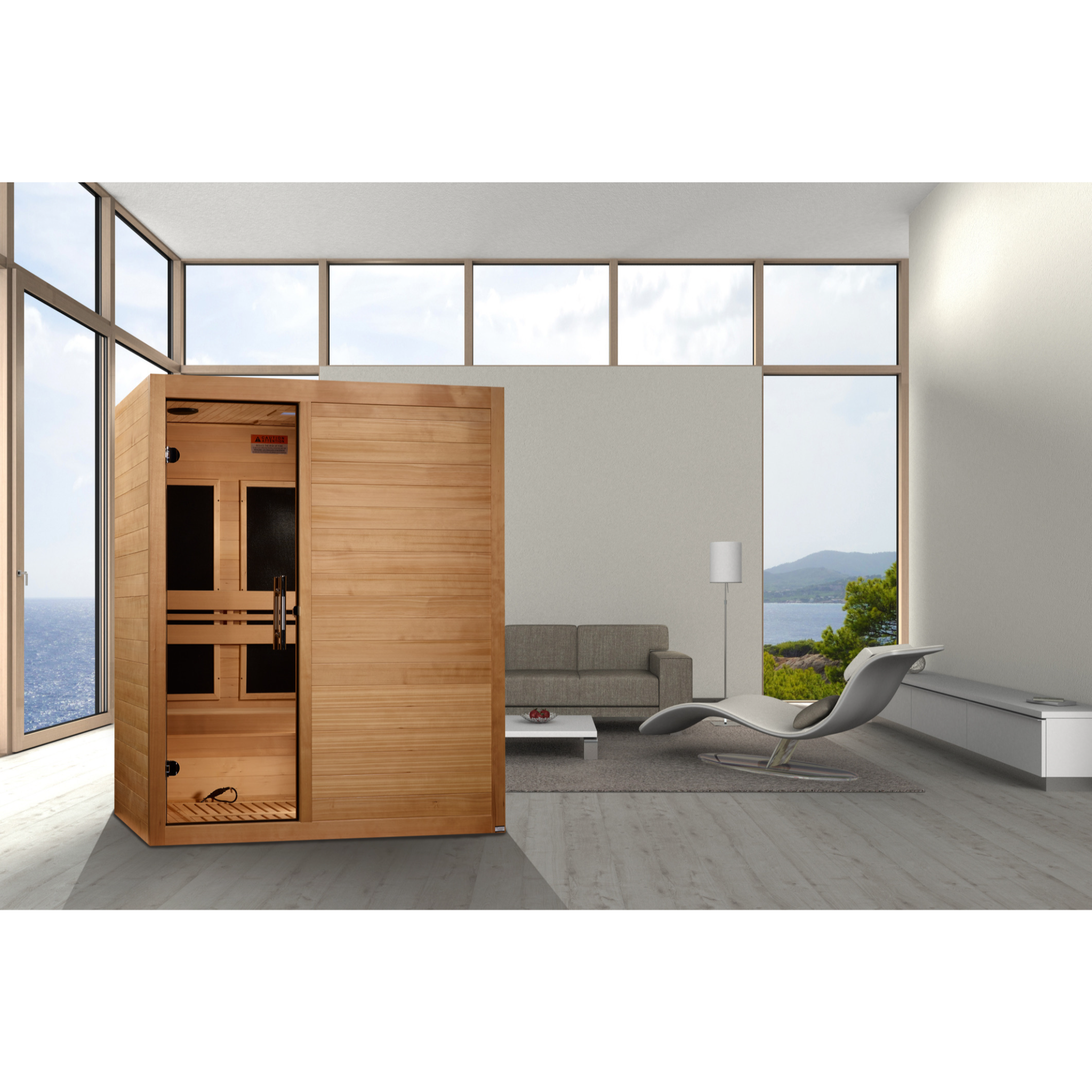 Maxxus S-Line Yoga 3-Person Ultra Low EMF FAR Infrared Sauna, Canadian Hemlock, Bronze Glass, MX-S306-01