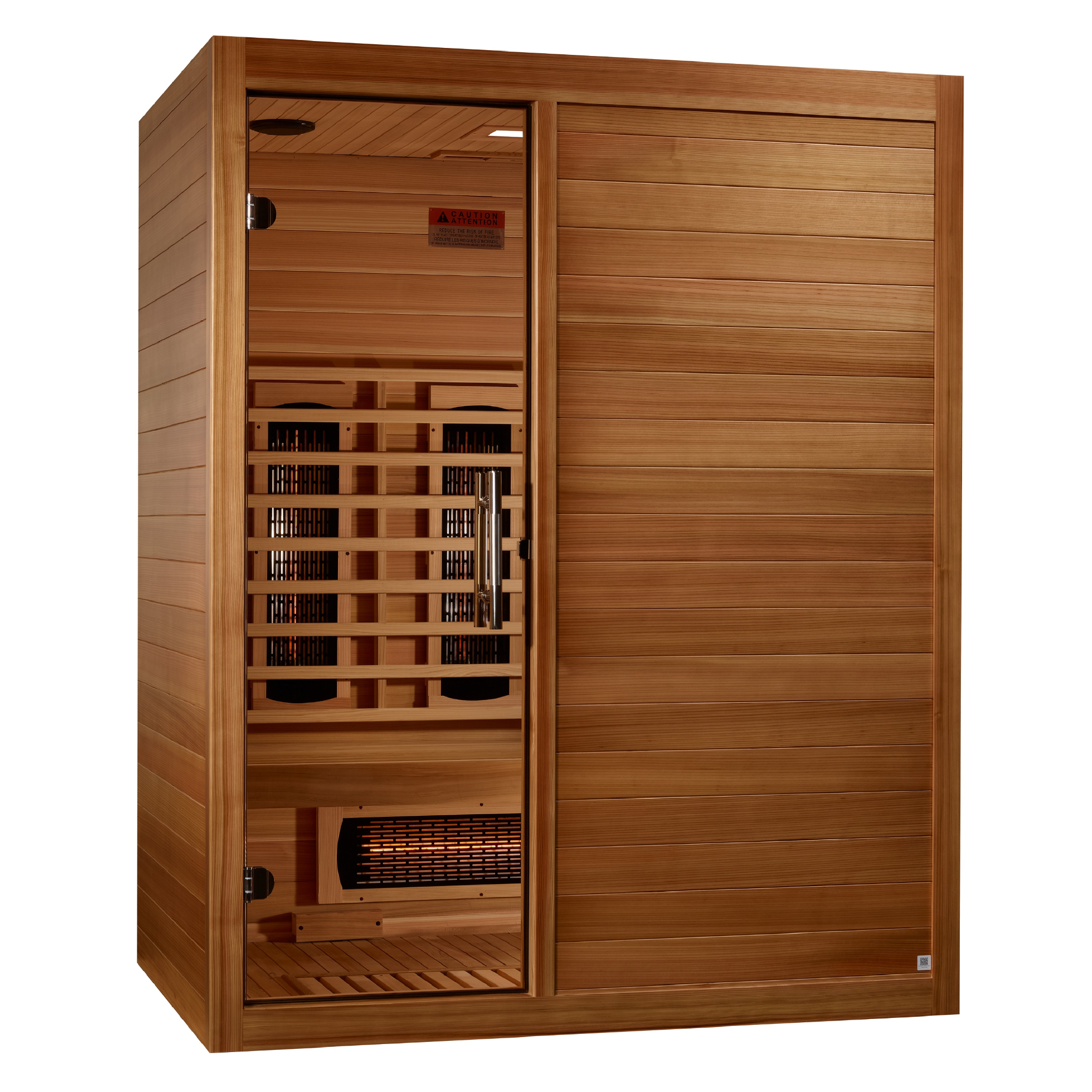 Maxxus S-Line Pacific Cedar 3-Person Full Spectrum Near Zero EMF Infrared Sauna, MX-S306-01-FS-PC, FAR IR + Near IR, Red Light Therapy