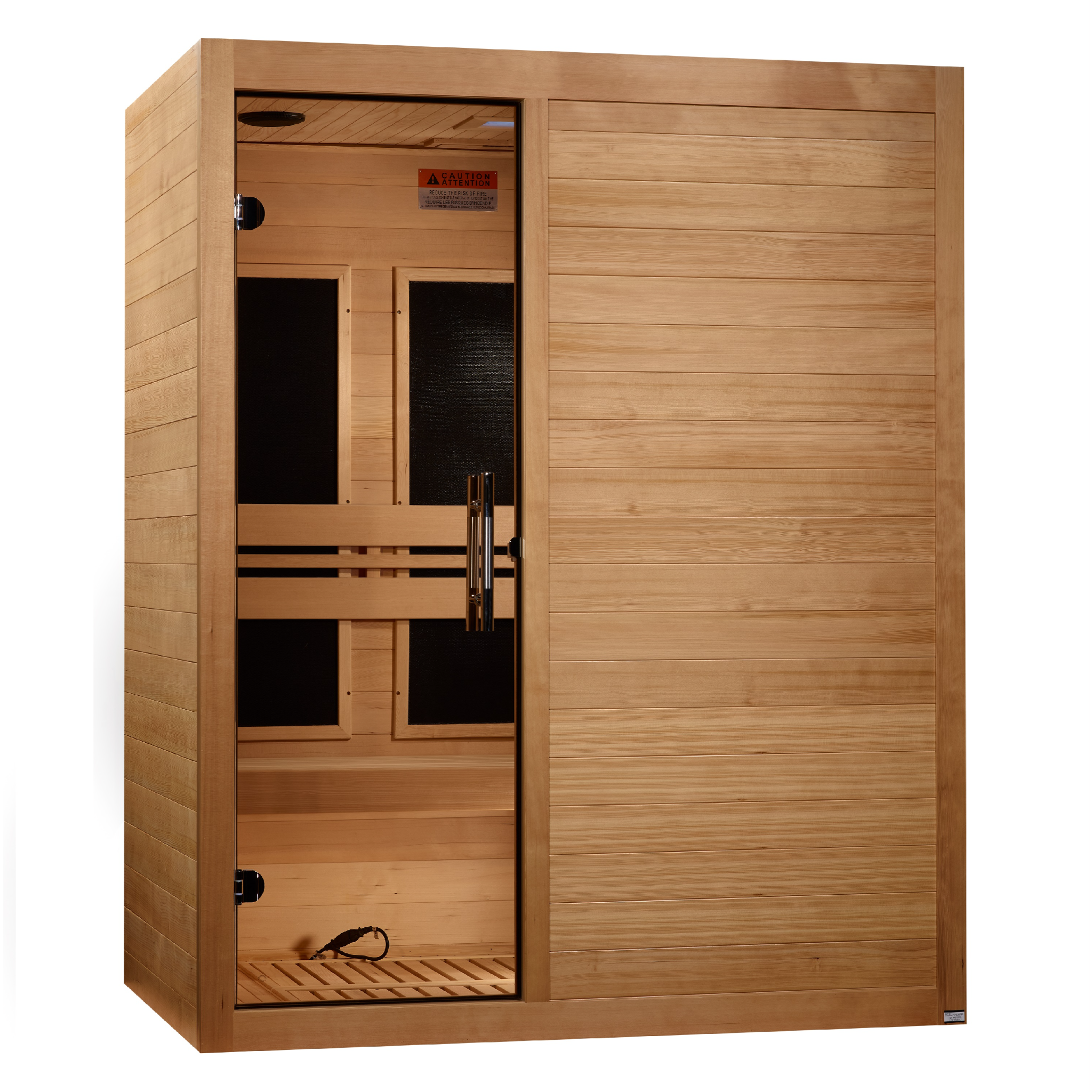 Maxxus S-Line Yoga 3-Person Ultra Low EMF FAR Infrared Sauna, Canadian Hemlock, Bronze Glass, MX-S306-01