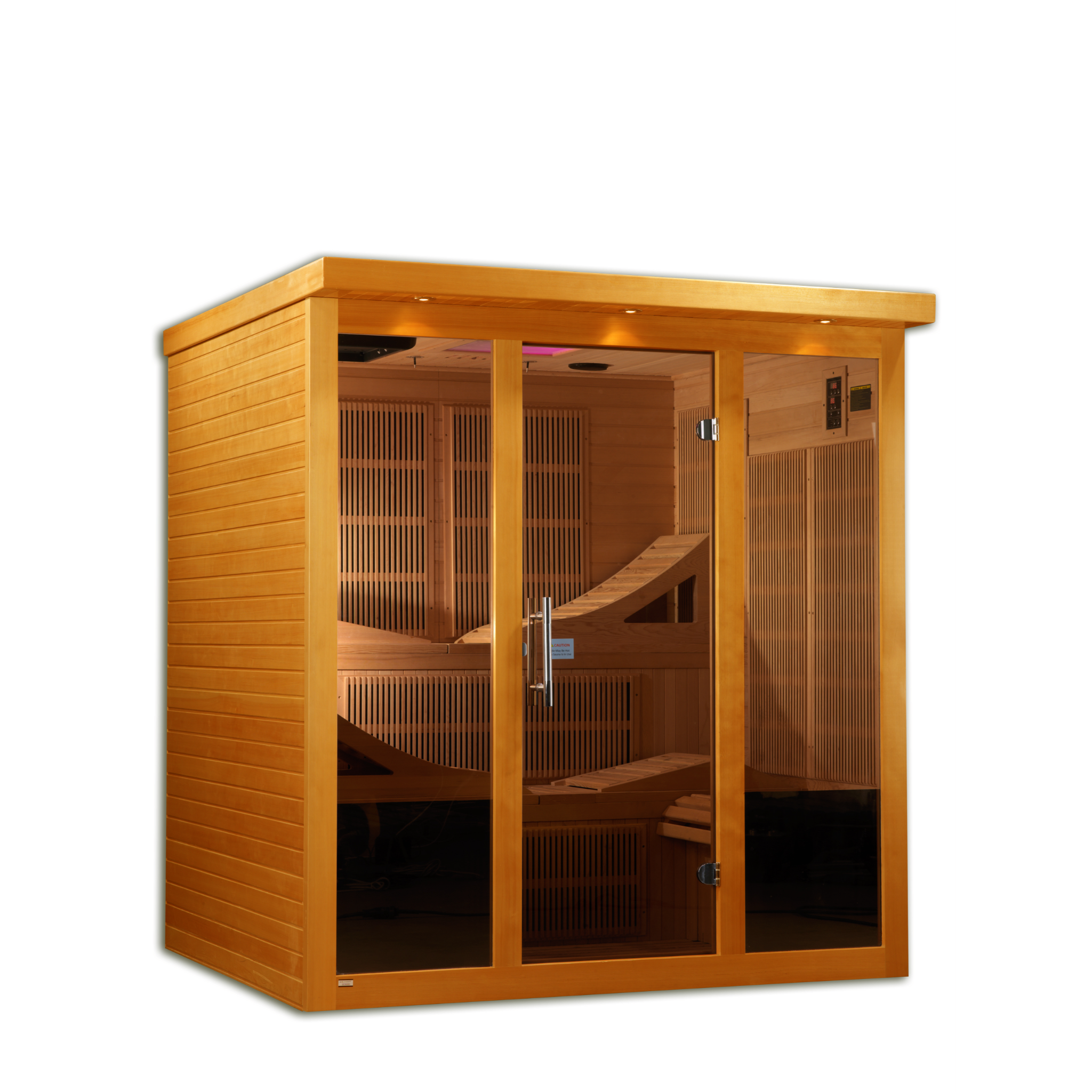 Dynamic Monaco Elite 6 Person Ultra Low EMF Infrared Sauna (3–5MG) with 15 Heaters, Chromotherapy, Bluetooth & Canadian Hemlock – DYN-6996-01 Elite