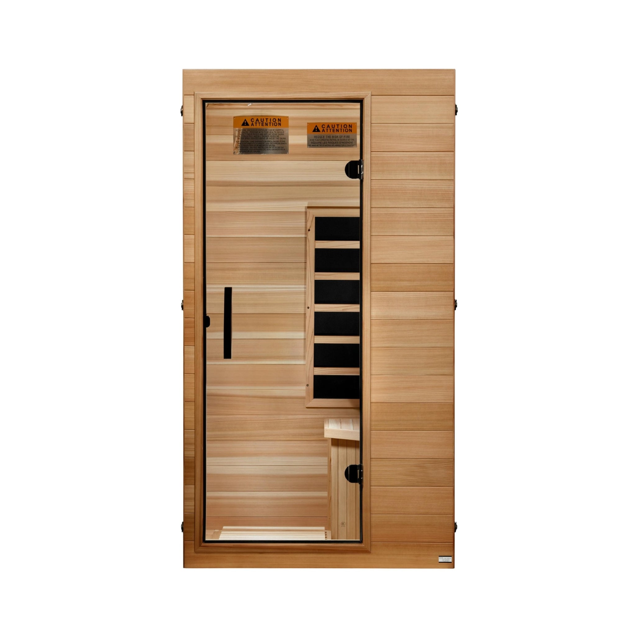 Dynamic Sicily 1-Person Compact Ultra Low EMF FAR Infrared Sauna, Pacific Cedar, Honey Dark Stain, DYN-1101-01 Elite
