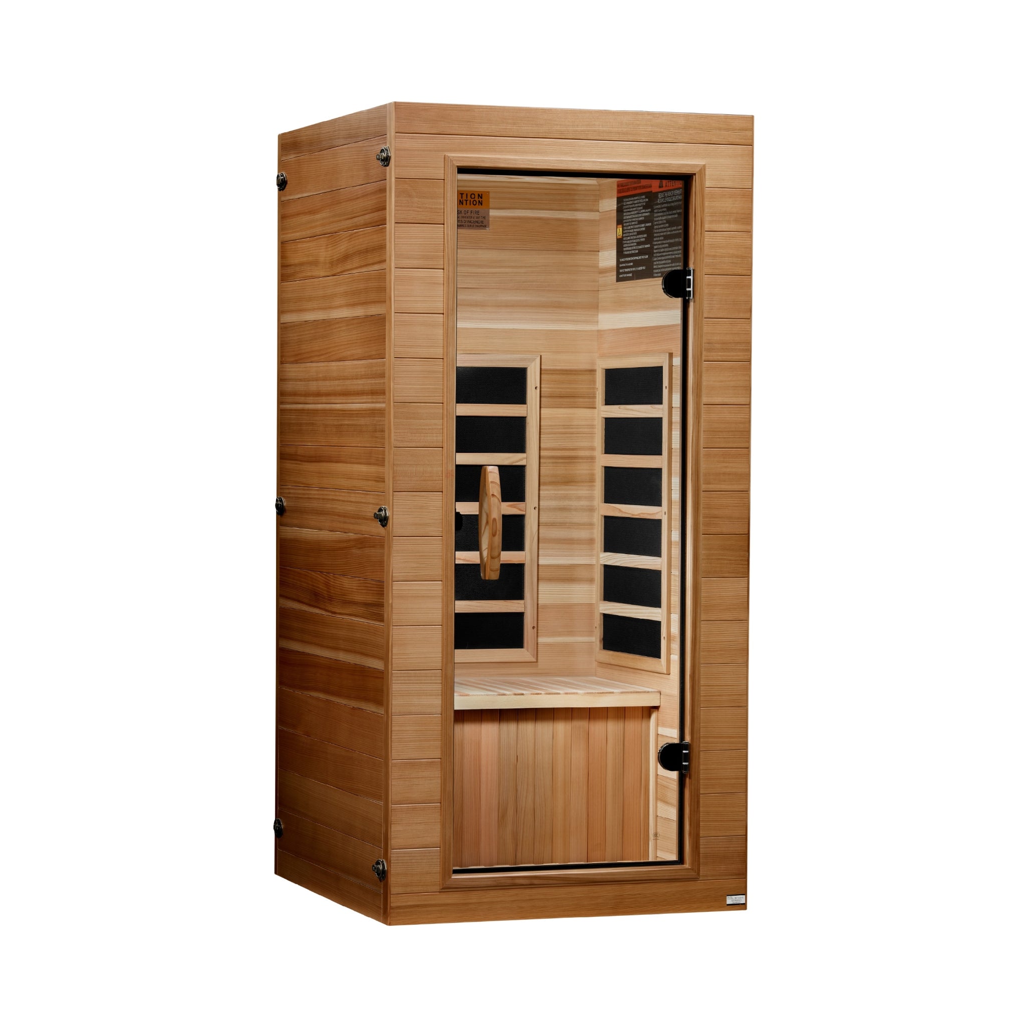 Dynamic Vero 1-Person Compact Ultra Low EMF FAR Infrared Sauna, Pacific Cedar, Honey Dark Stain, DYN-1201-01 Elite