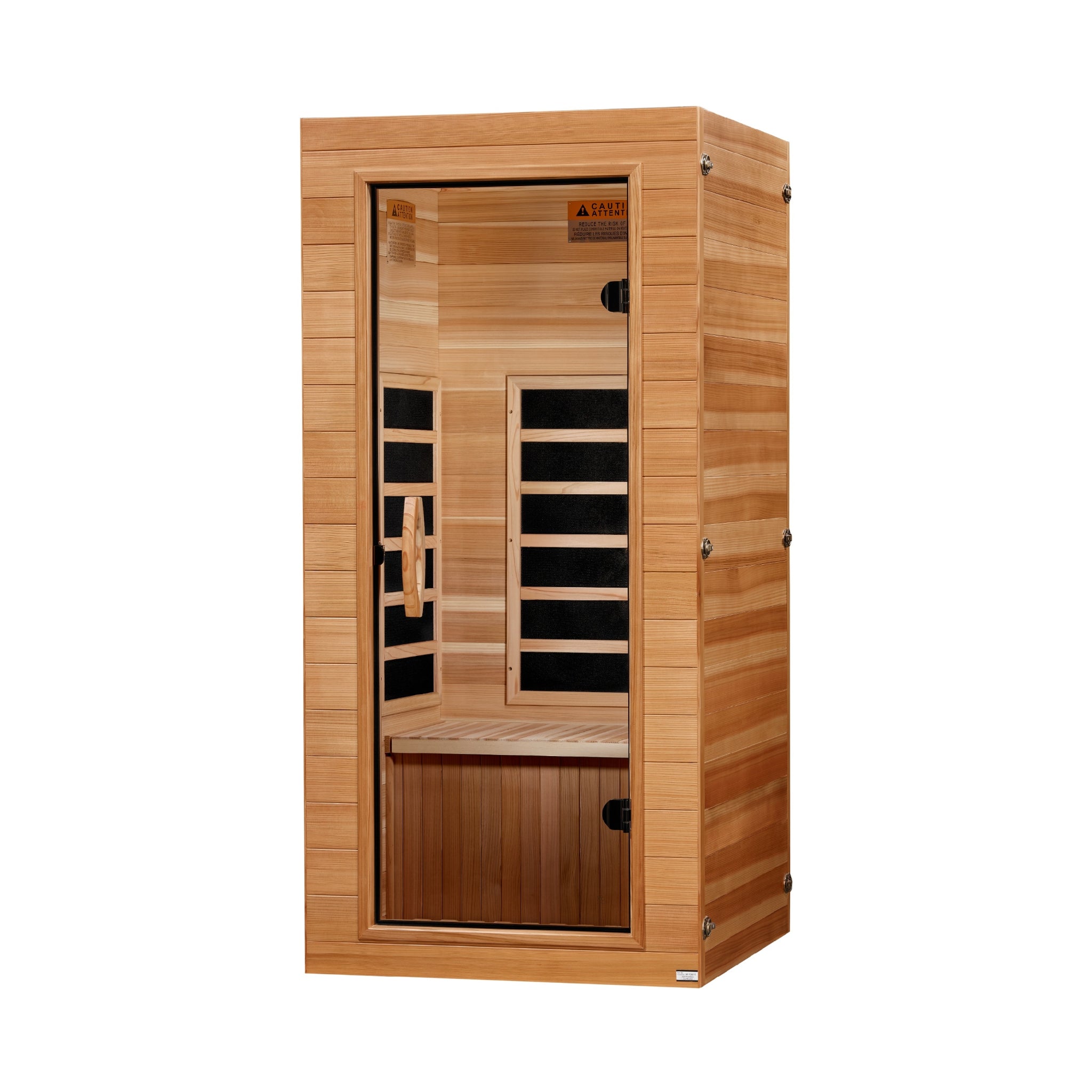 Dynamic Vero 1-Person Compact Ultra Low EMF FAR Infrared Sauna, Pacific Cedar, Honey Dark Stain, DYN-1201-01 Elite