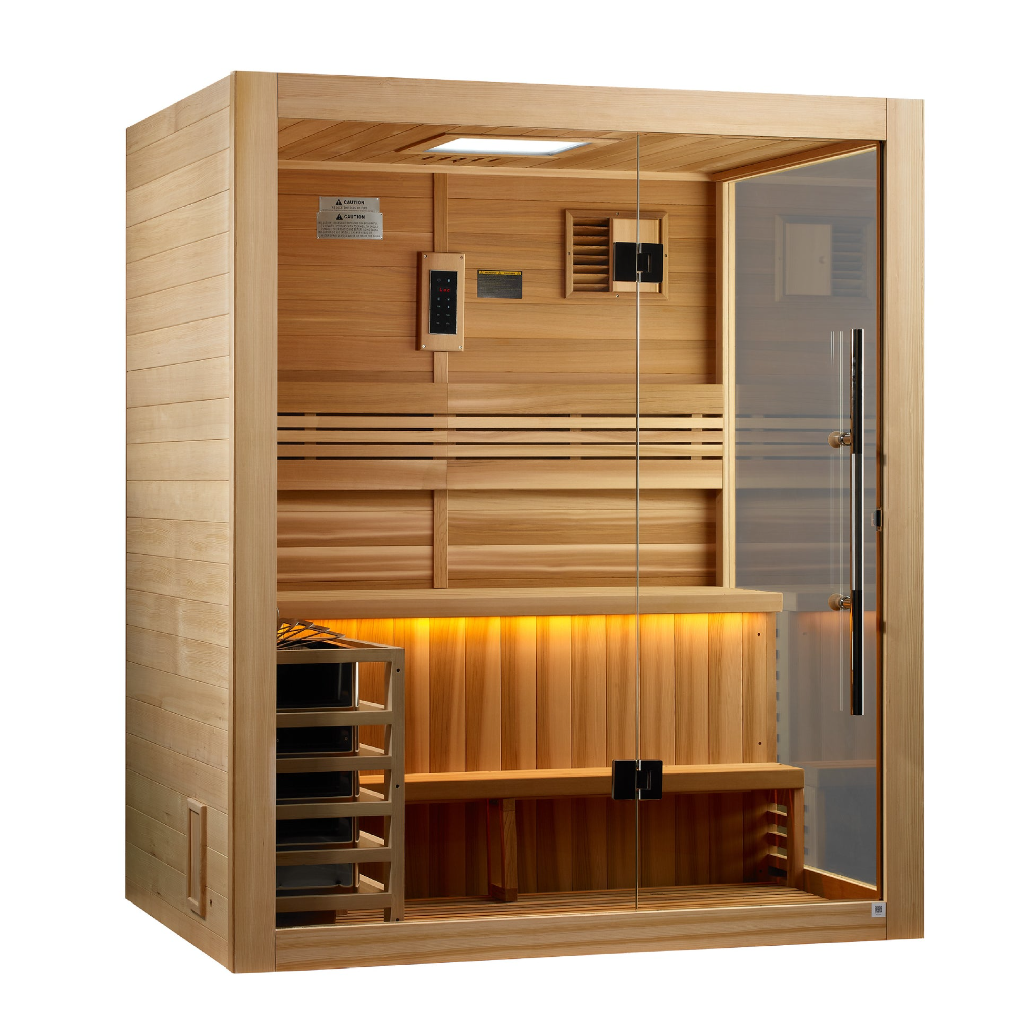 Golden Designs Hanko Edition 2 Person Traditional Sauna | Canadian Red Cedar Interior with Red Light Therapy GDI-7202-01