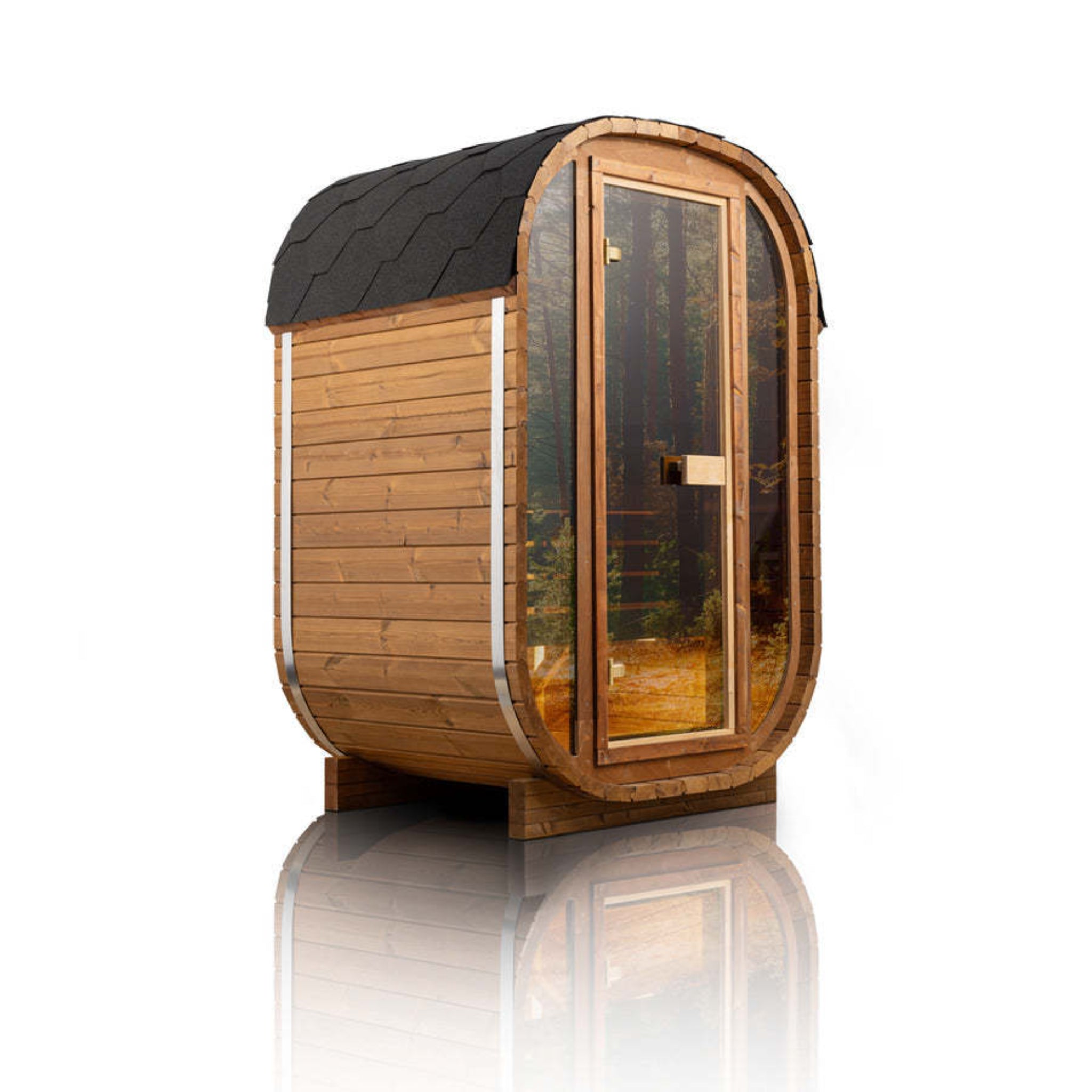Orivon Wellness, Auris One Luxury Outdoor Cedar Sauna for 1–2 Persons | Premium Red Cedar Sauna with Electric & Wood Burning Heating Options