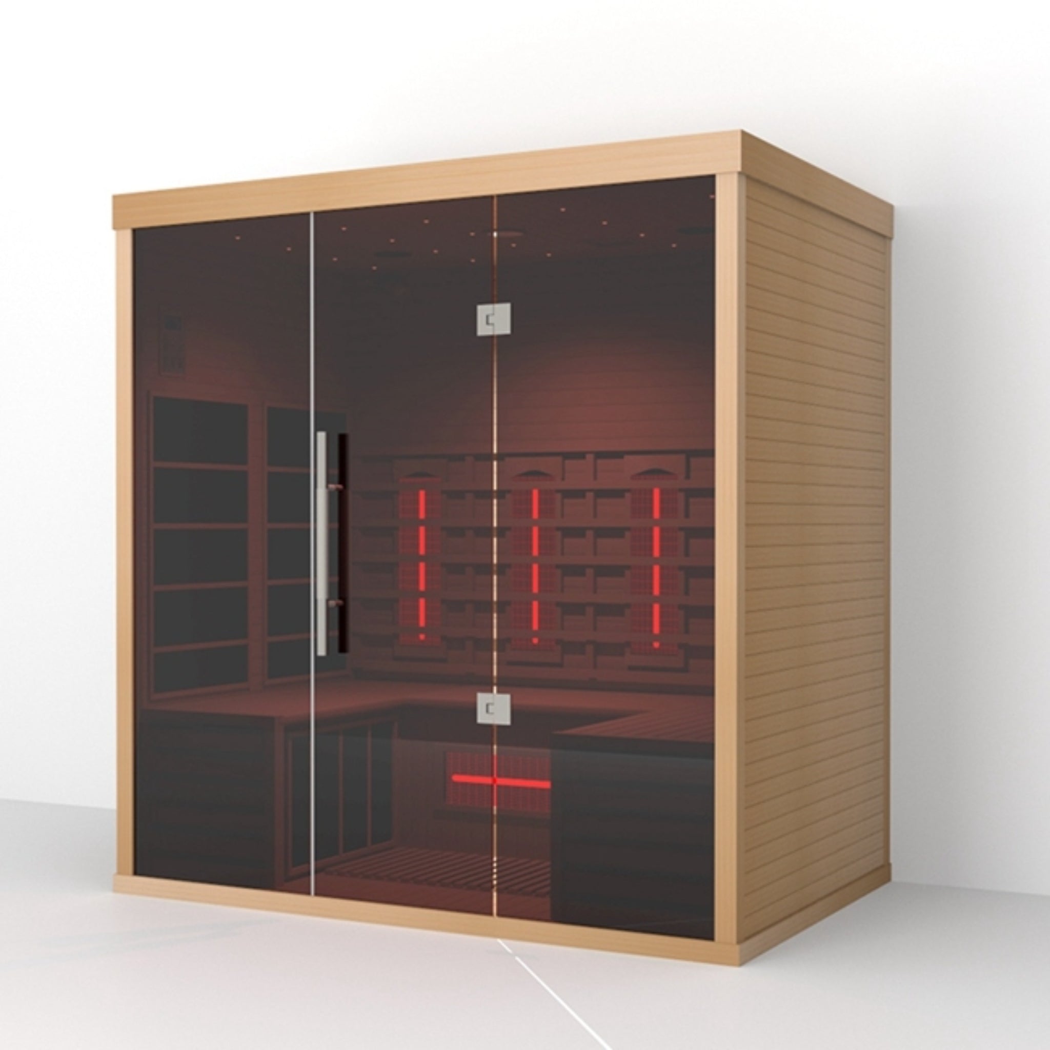 Orivon Wellness, Lumin Three Near Zero EMF Far Infrared Sauna for 3 Persons | Canadian Hemlock Indoor Home Sauna