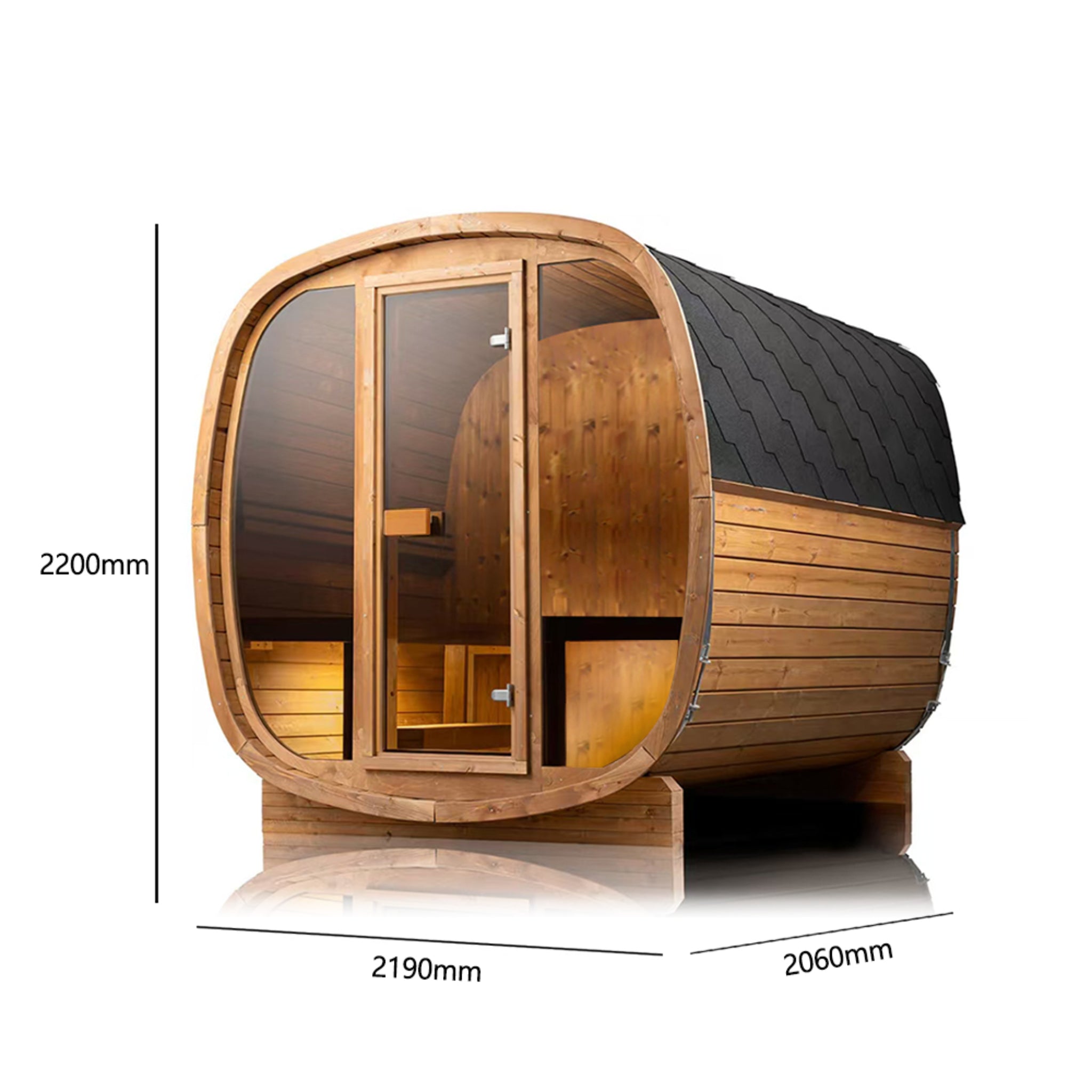 Orivon Wellness, Auris Two Luxury Outdoor Cedar Sauna for 3–4 Persons | Premium Red Cedar Sauna with Electric or Wood Burning Heating